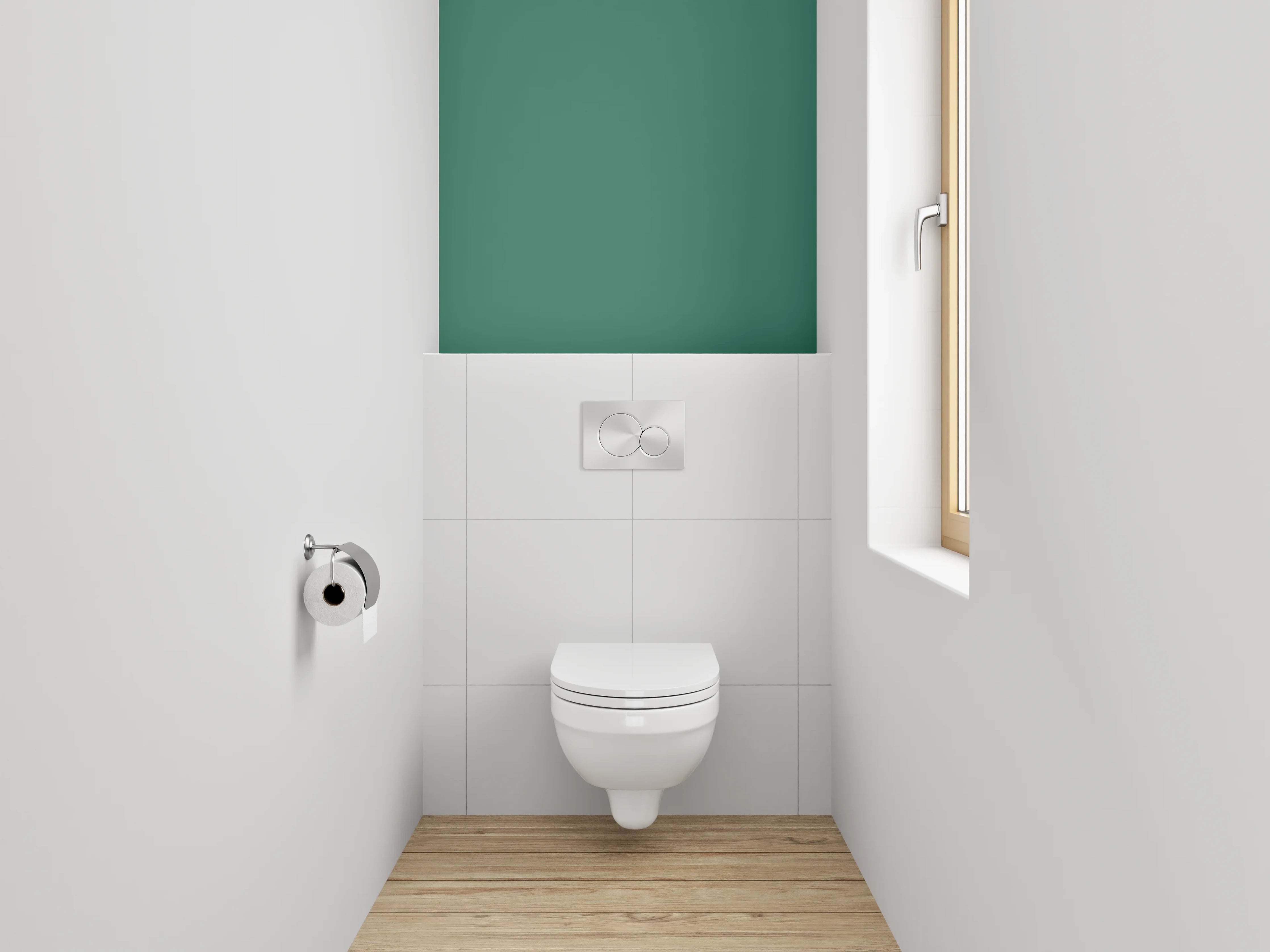 WC-Rückwand - RAL 6000 Patinagrün