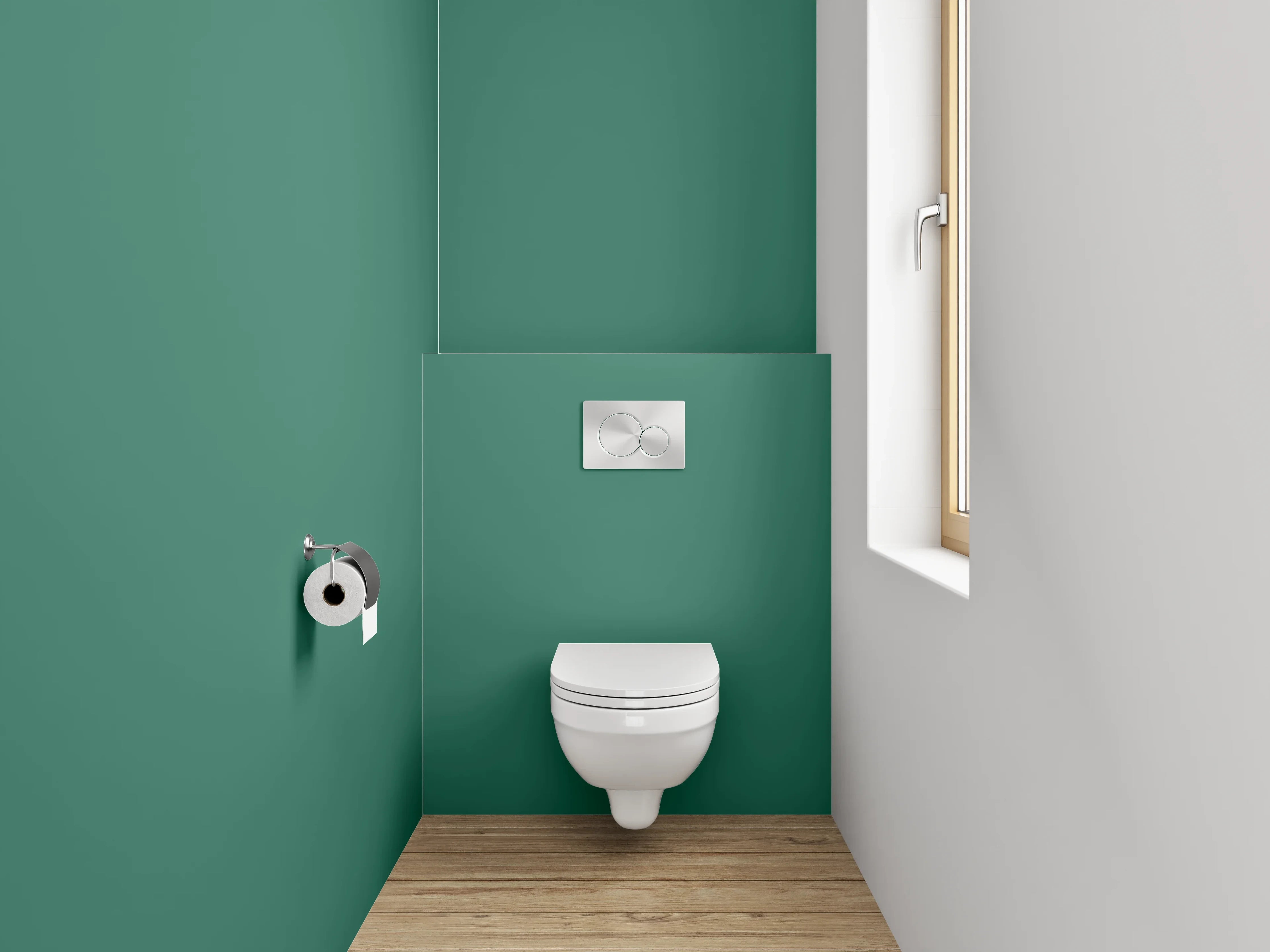 WC-Rückwand - RAL 6000 Patinagrün