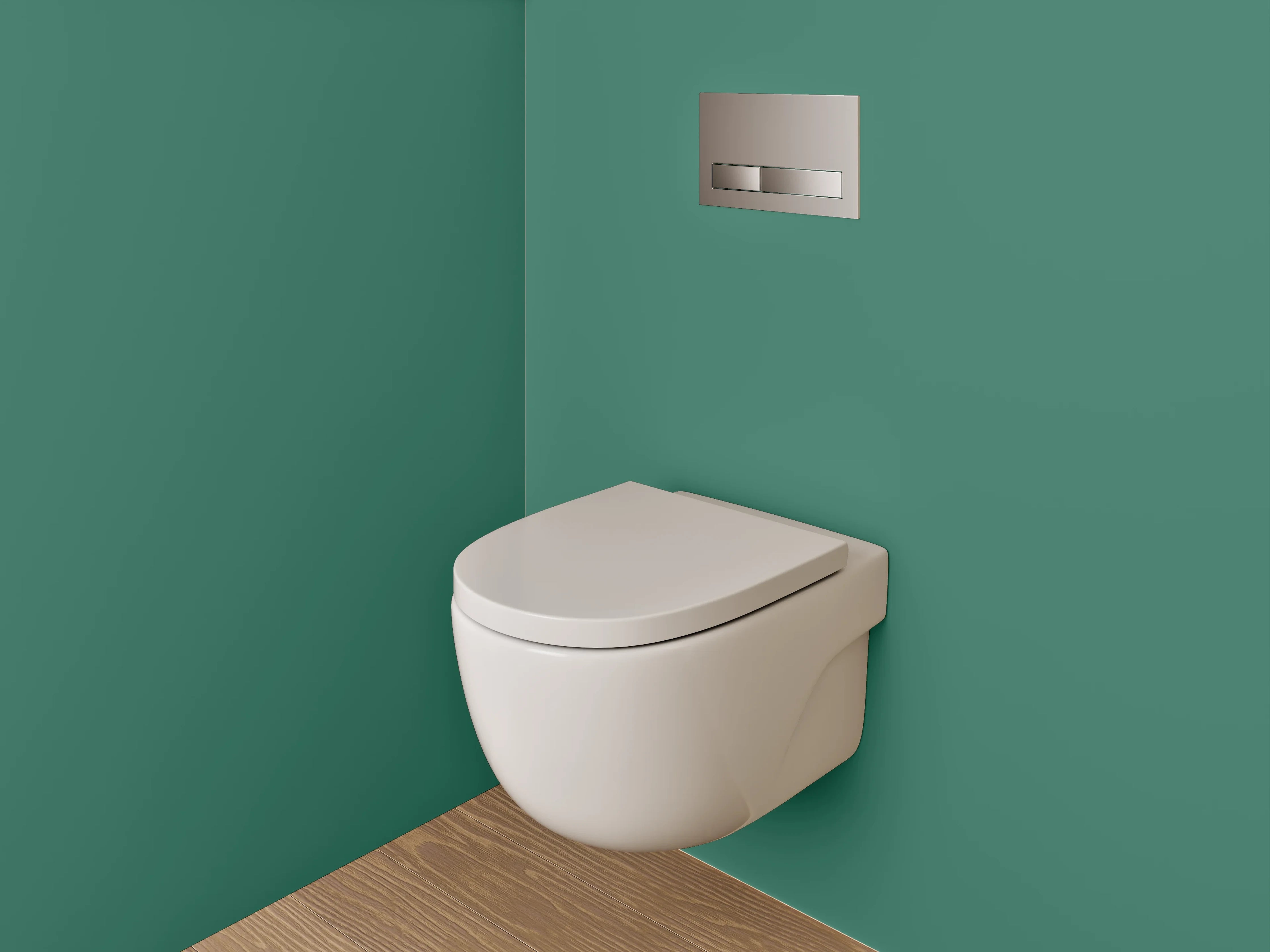 WC-Rückwand - RAL 6000 Patinagrün