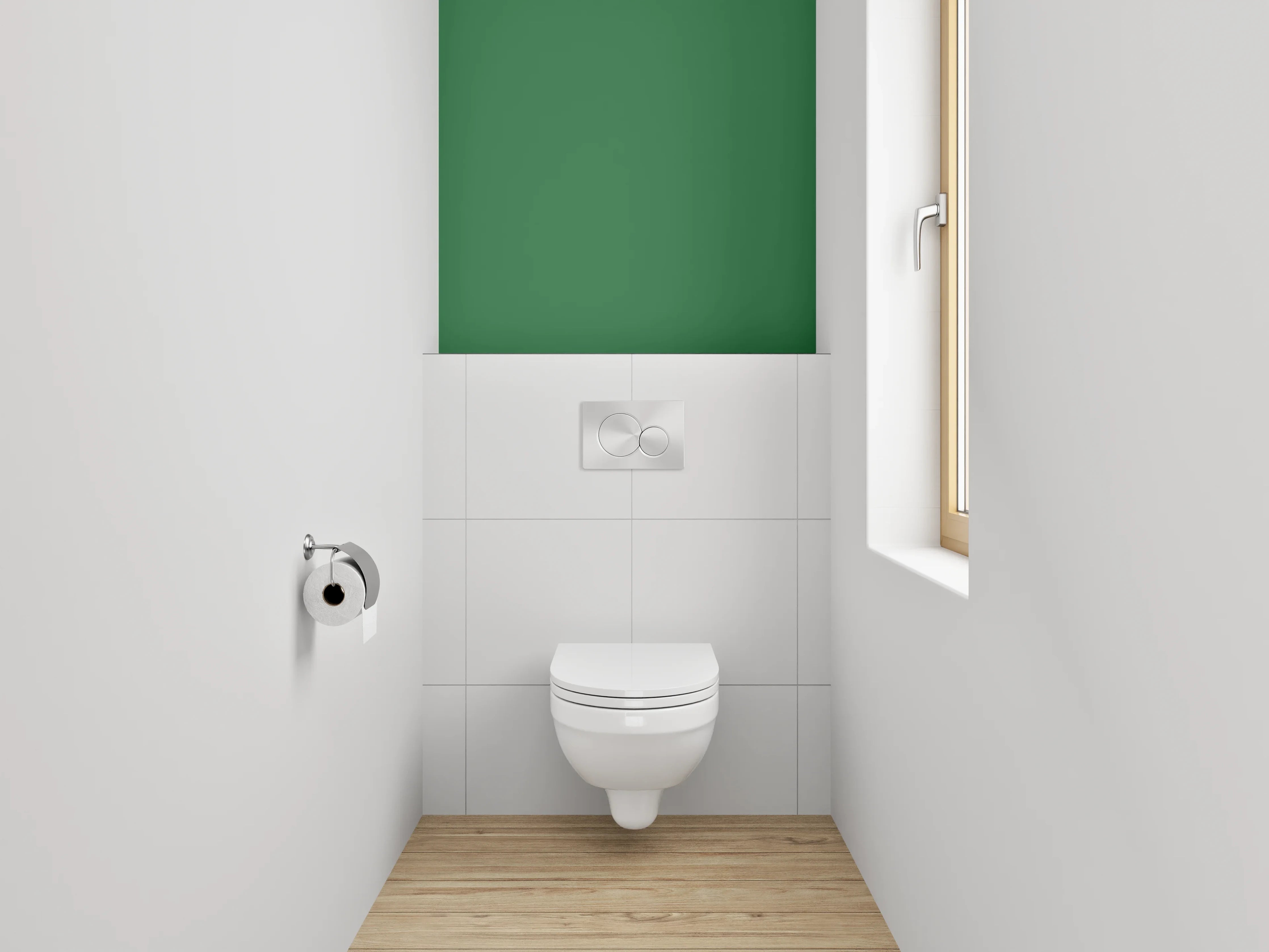 WC-Rückwand - RAL 6001 Smaragdgrün