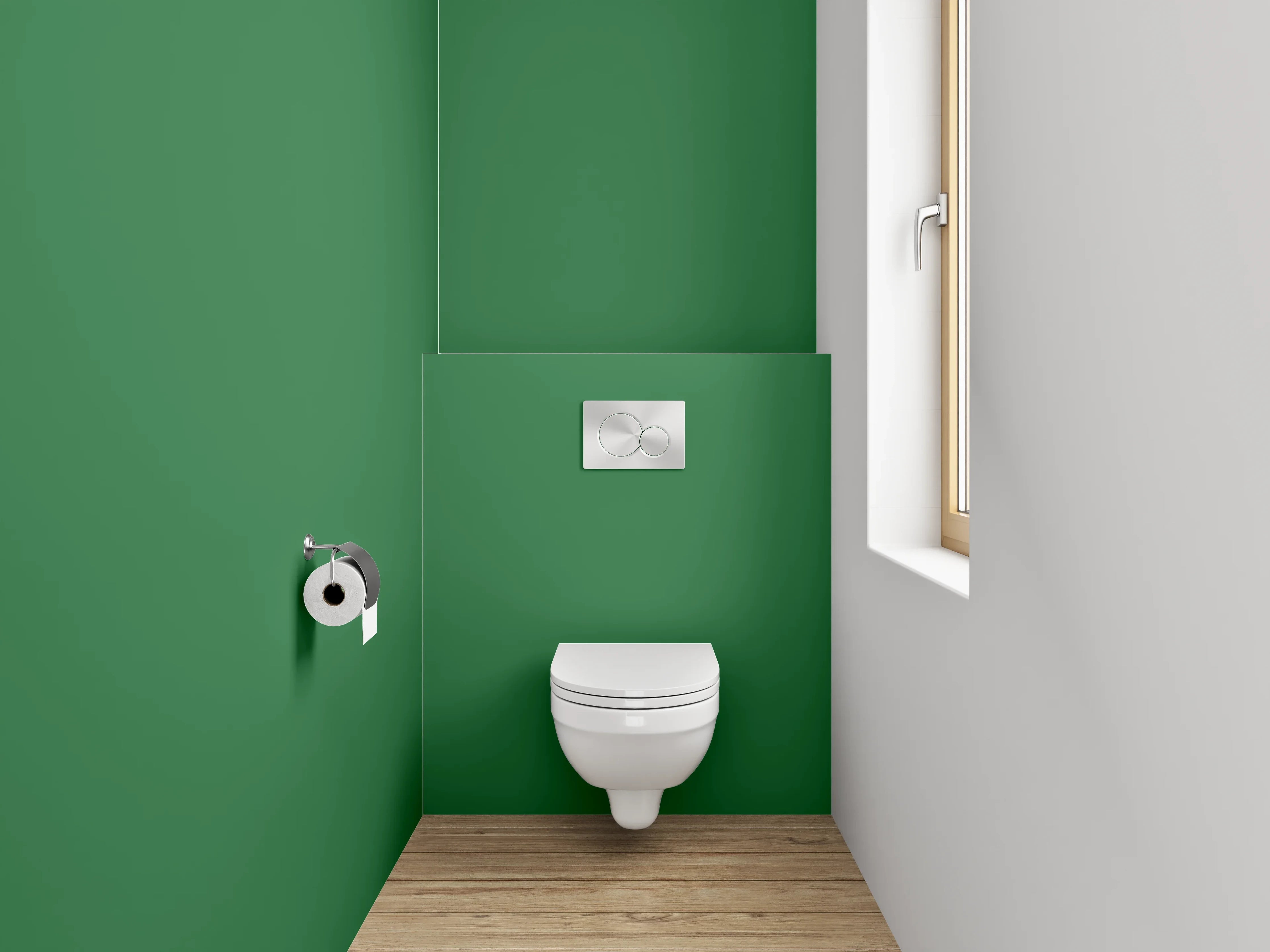 WC-Rückwand - RAL 6001 Smaragdgrün