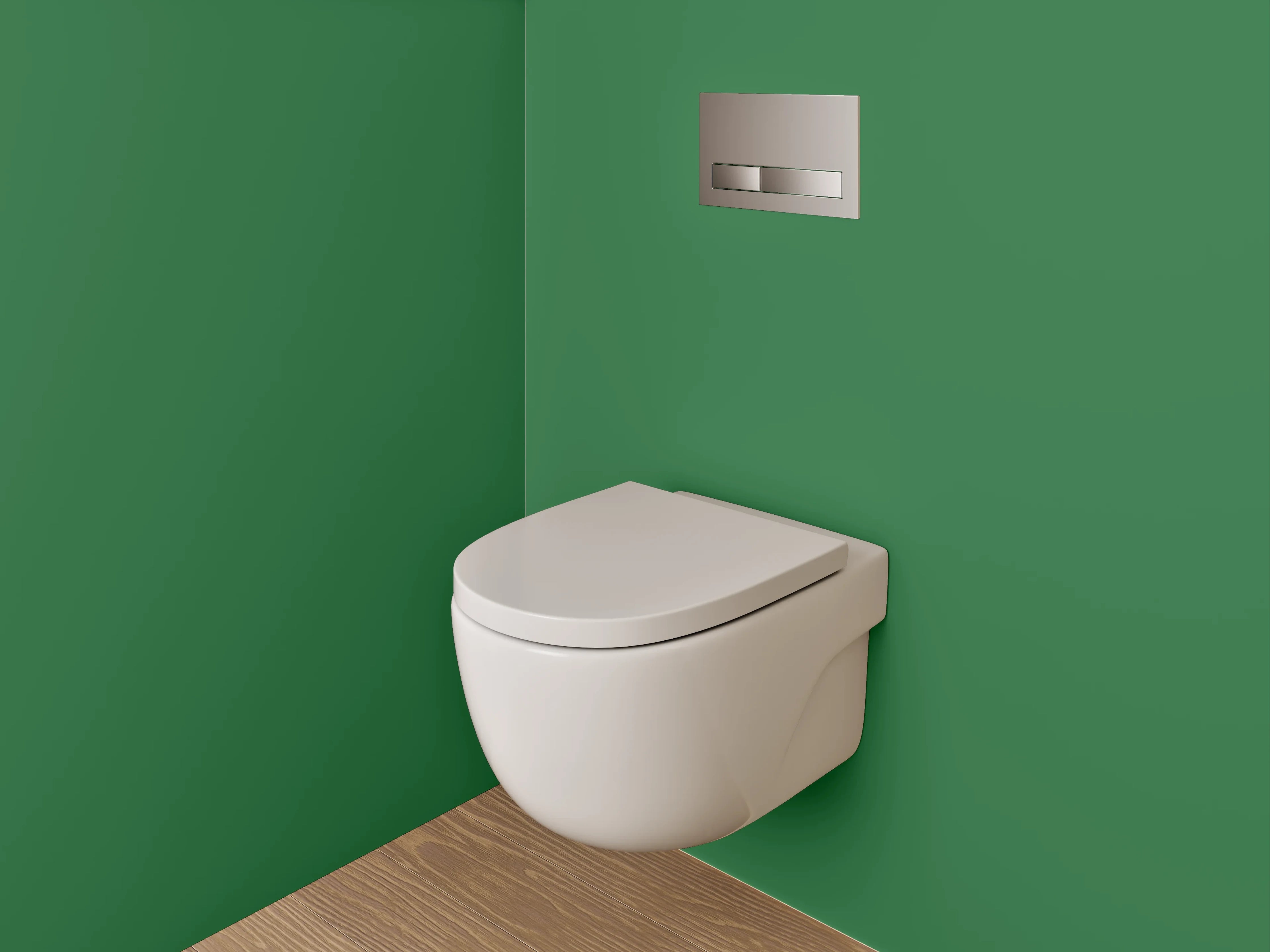 WC-Rückwand - RAL 6001 Smaragdgrün