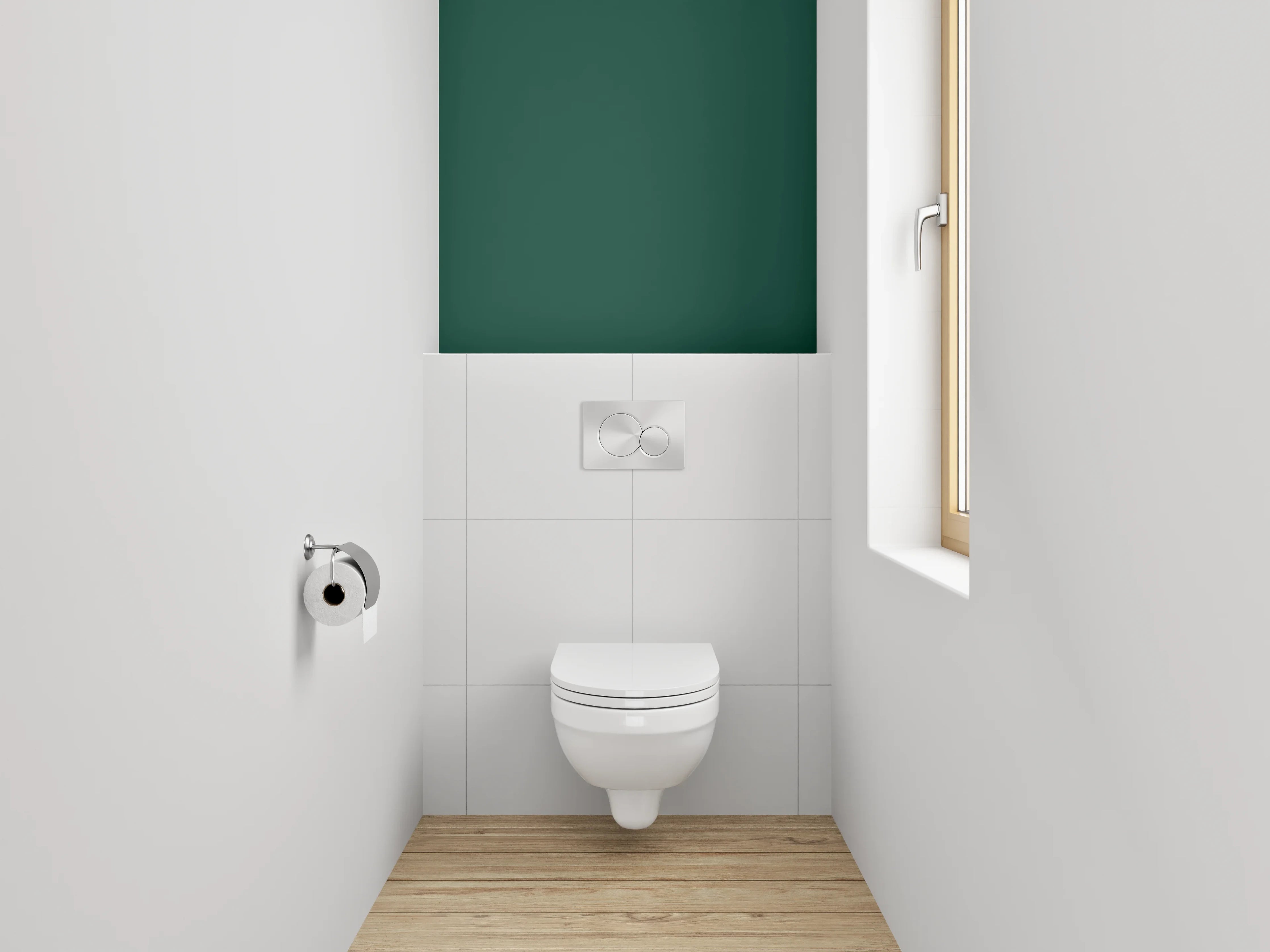 WC-Rückwand - RAL 6005 Moosgrün