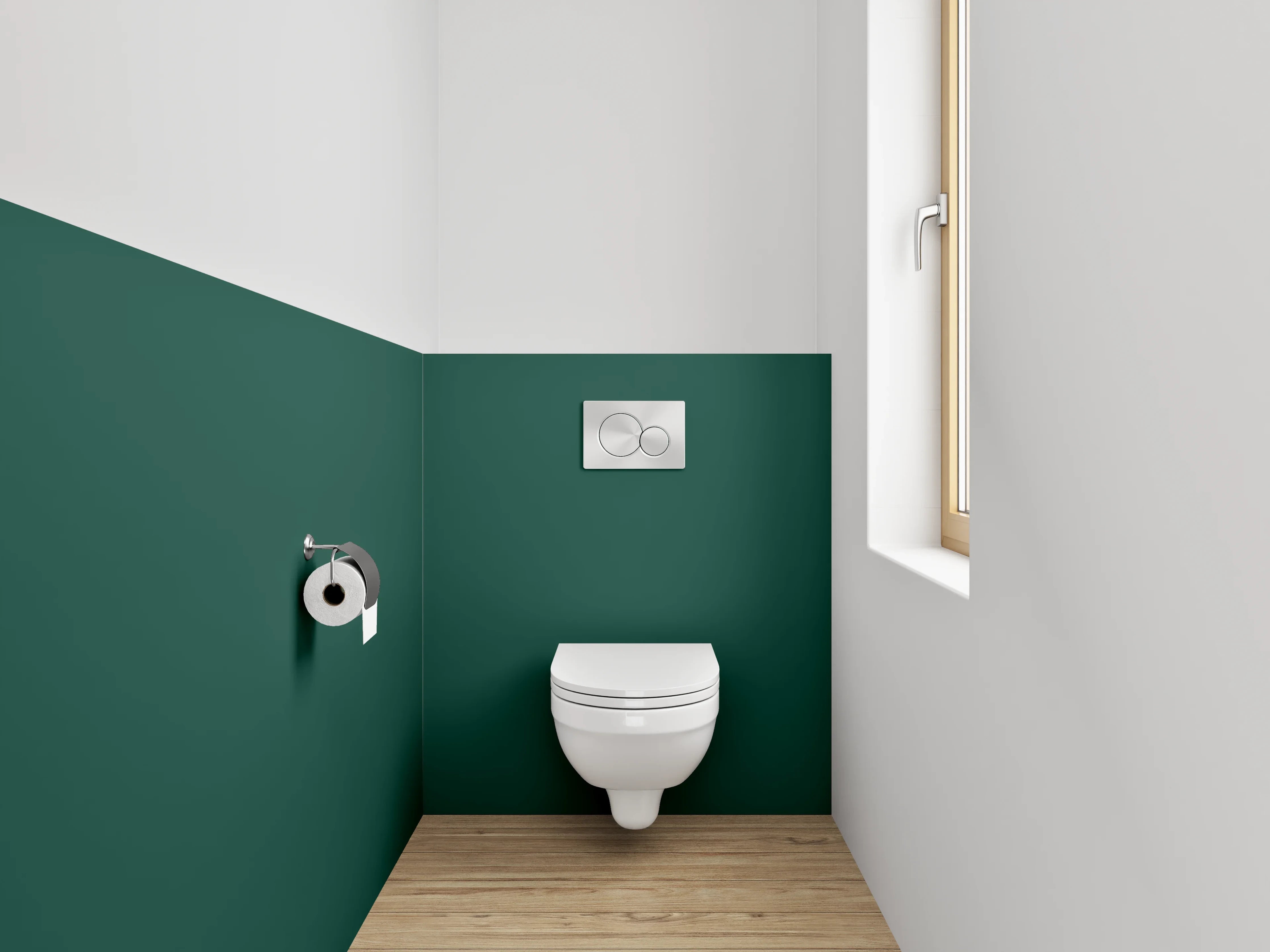 WC-Rückwand - RAL 6005 Moosgrün