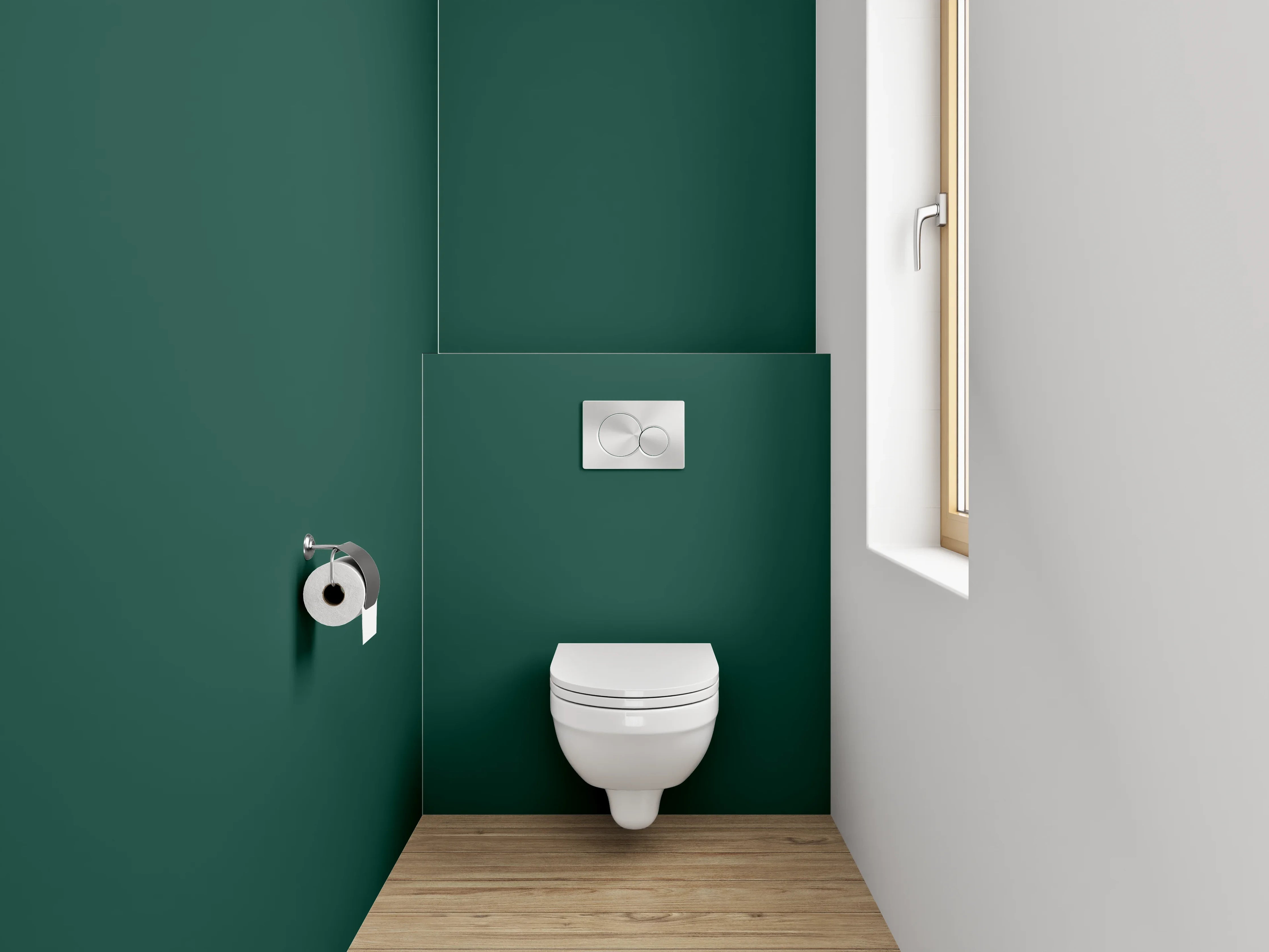 WC-Rückwand - RAL 6005 Moosgrün