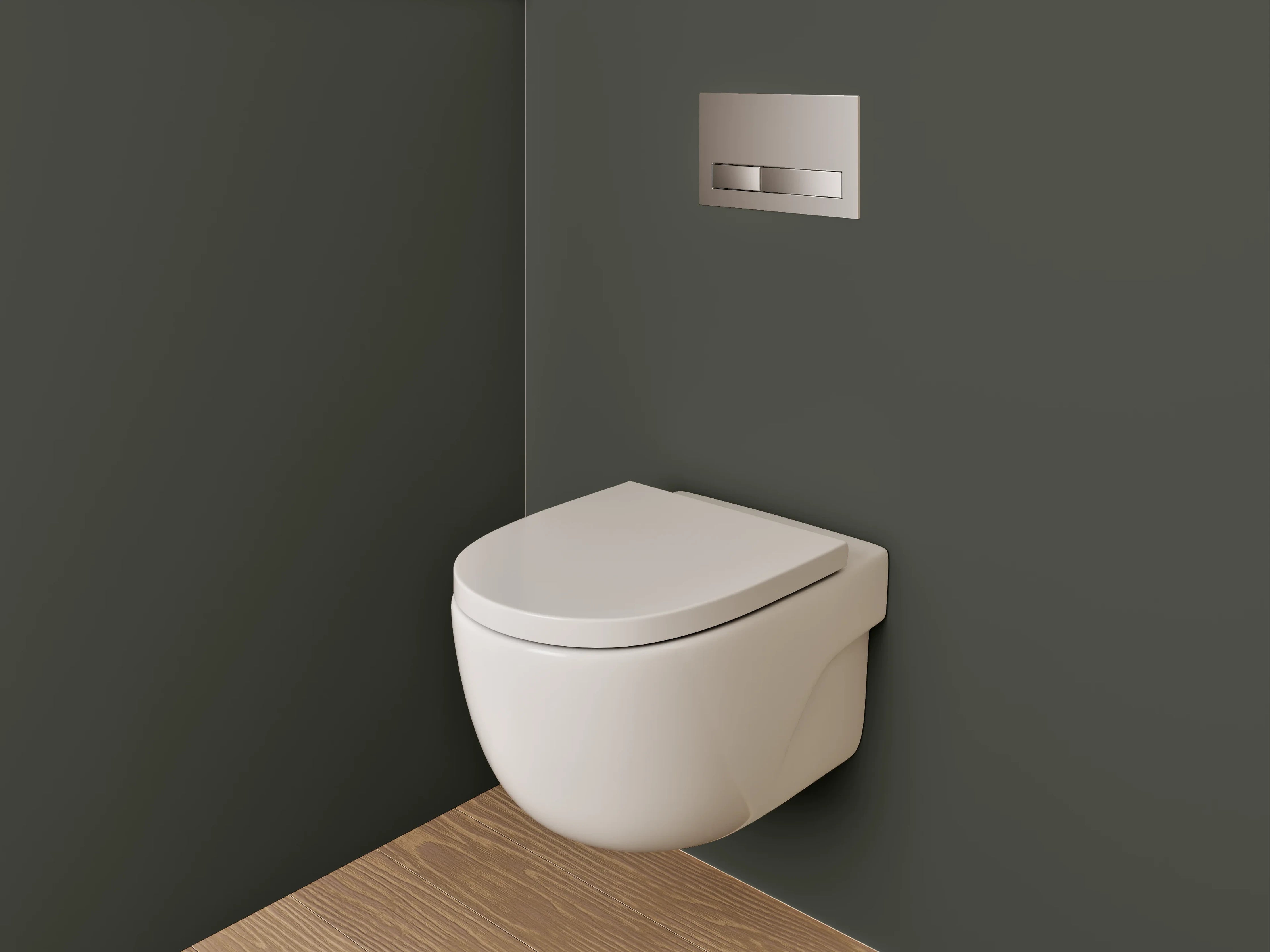WC-Rückwand - RAL 6008 Braungrün