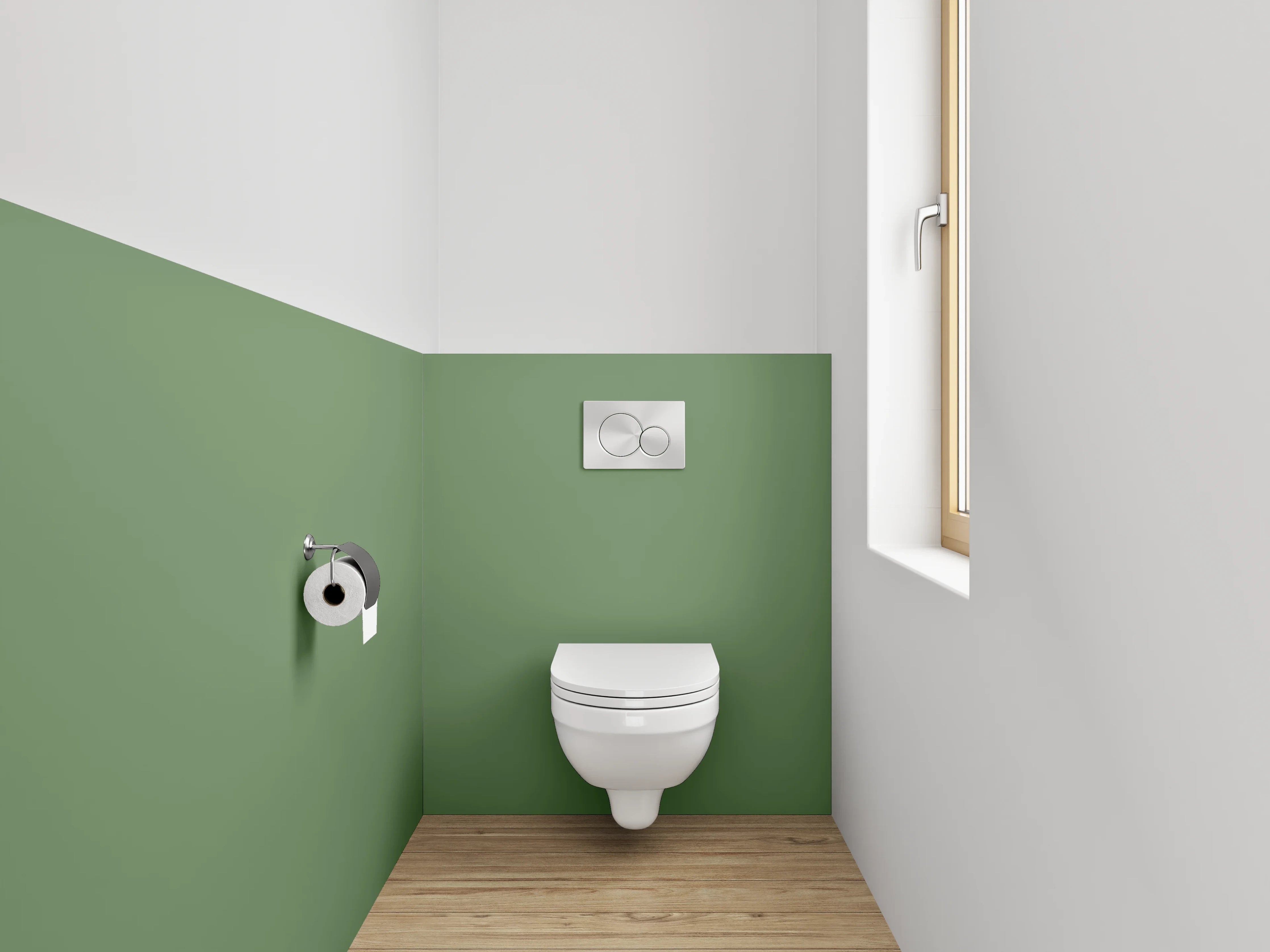 WC-Rückwand - RAL 6011 Resedagrün