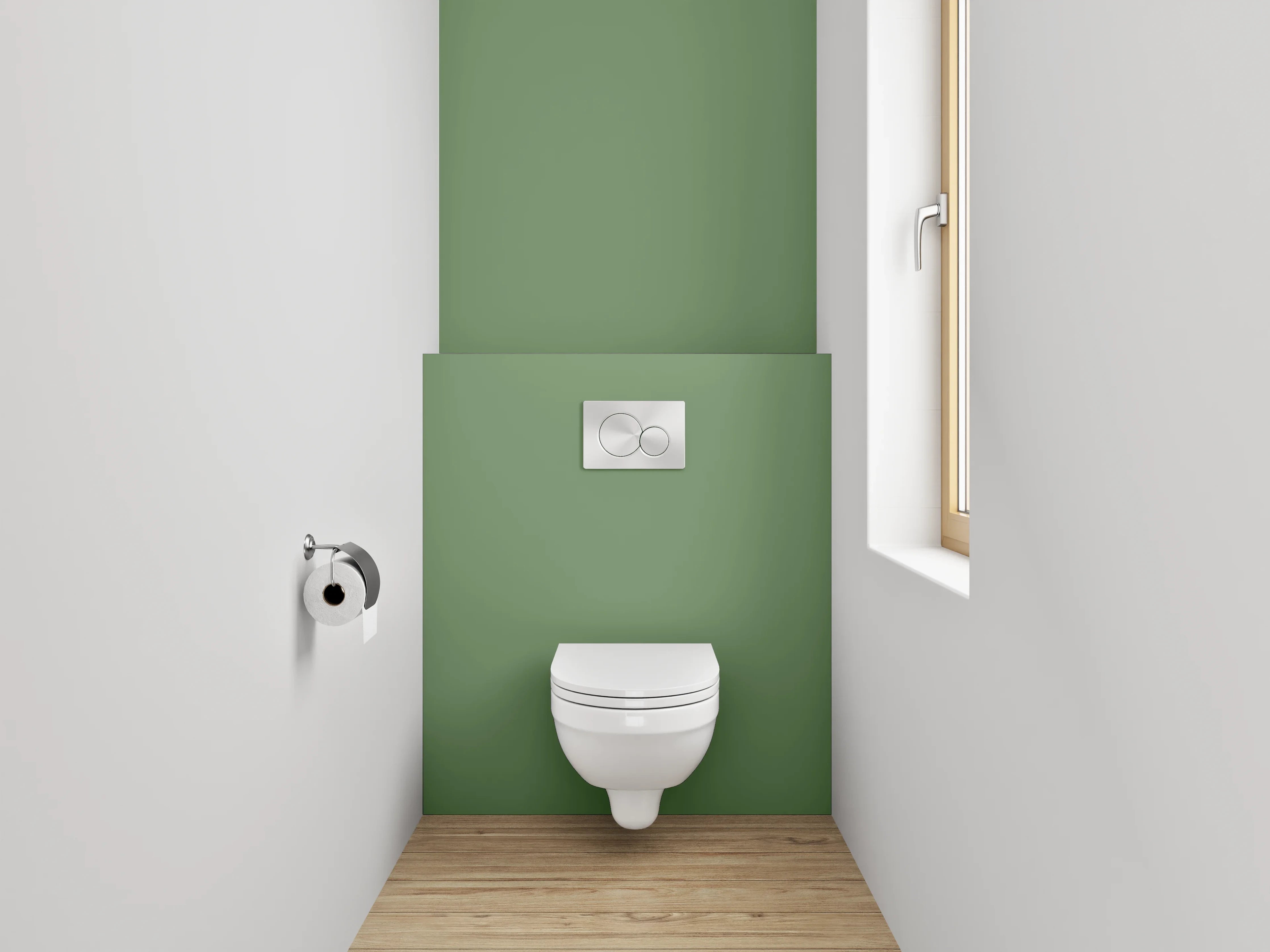 WC-Rückwand - RAL 6011 Resedagrün