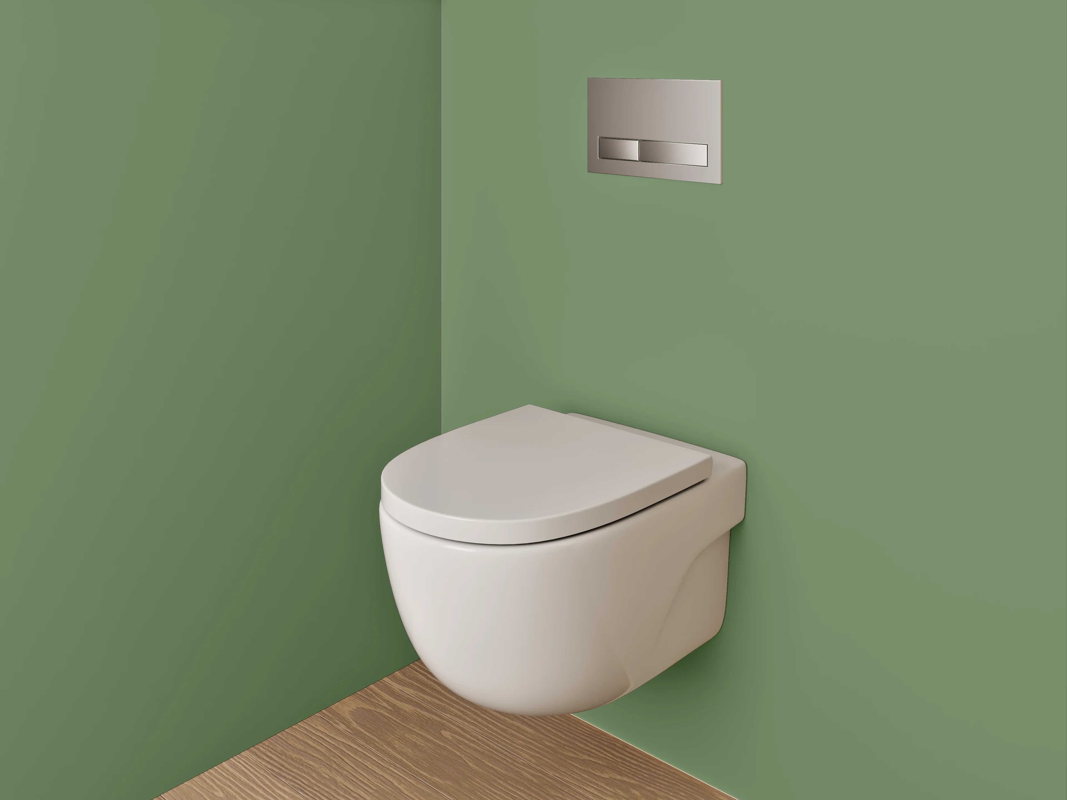 WC-Rückwand - RAL 6011 Resedagrün