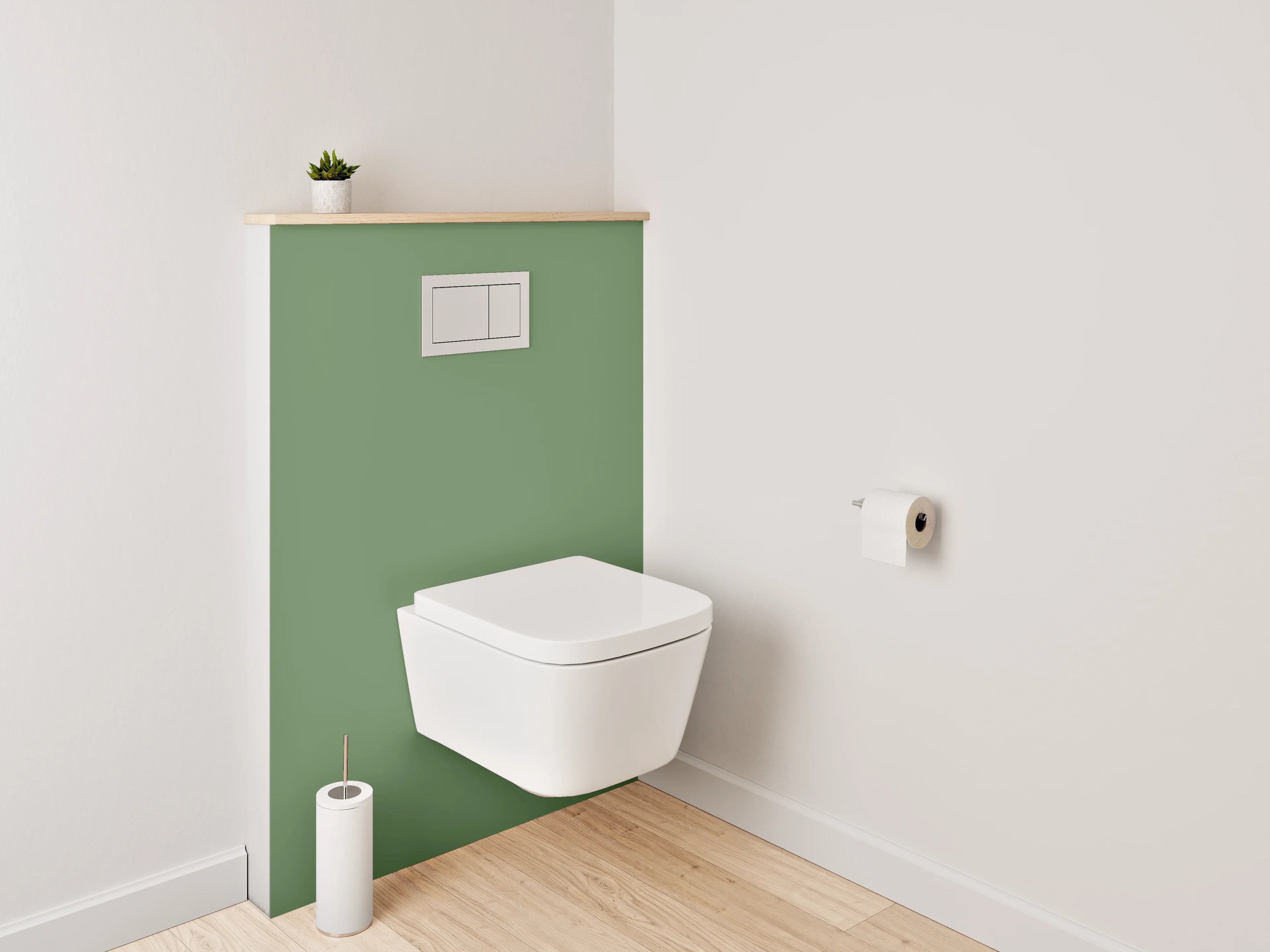 WC-Rückwand - RAL 6011 Resedagrün