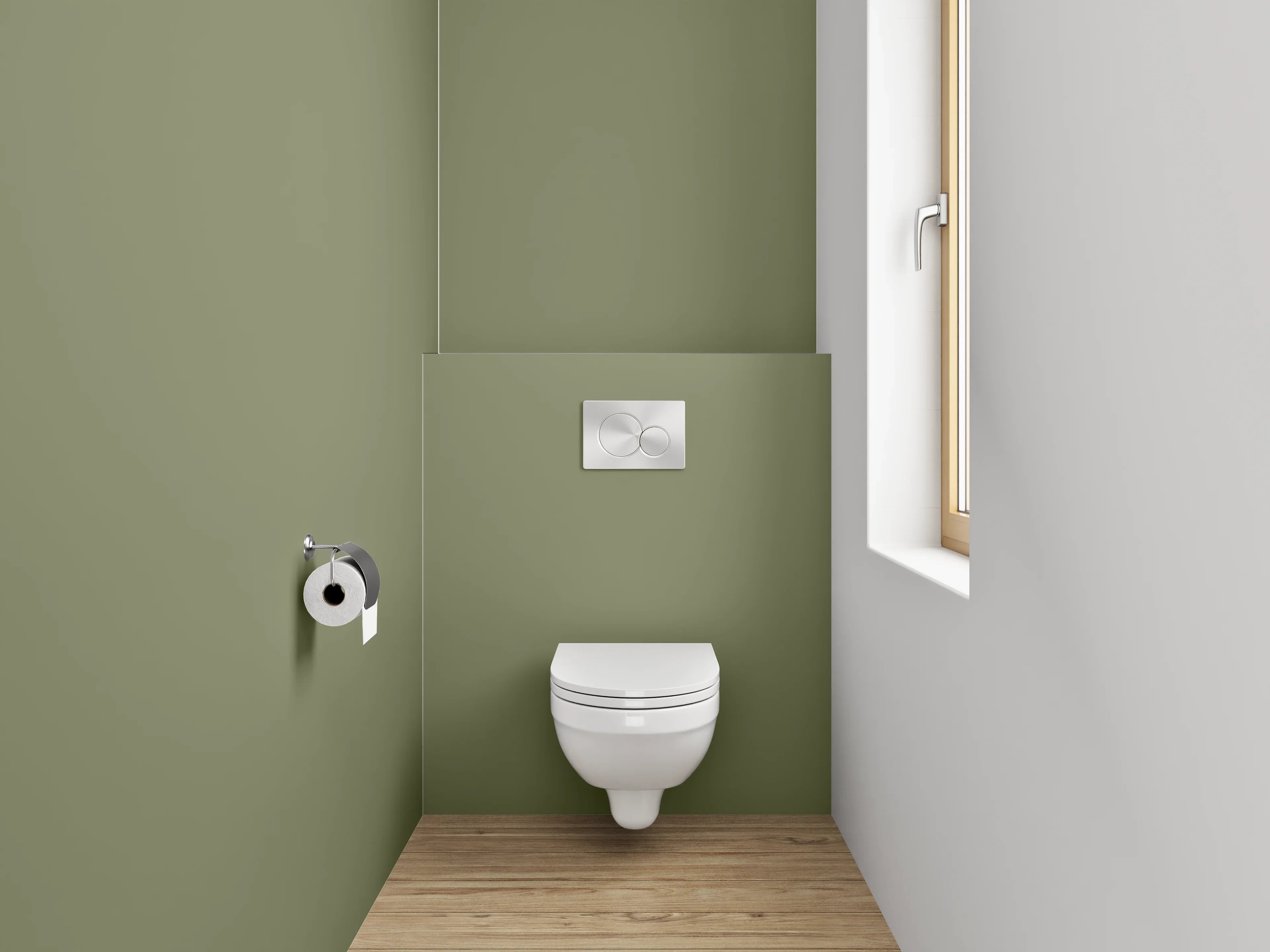 WC-Rückwand - RAL 6013 Schilfgrün