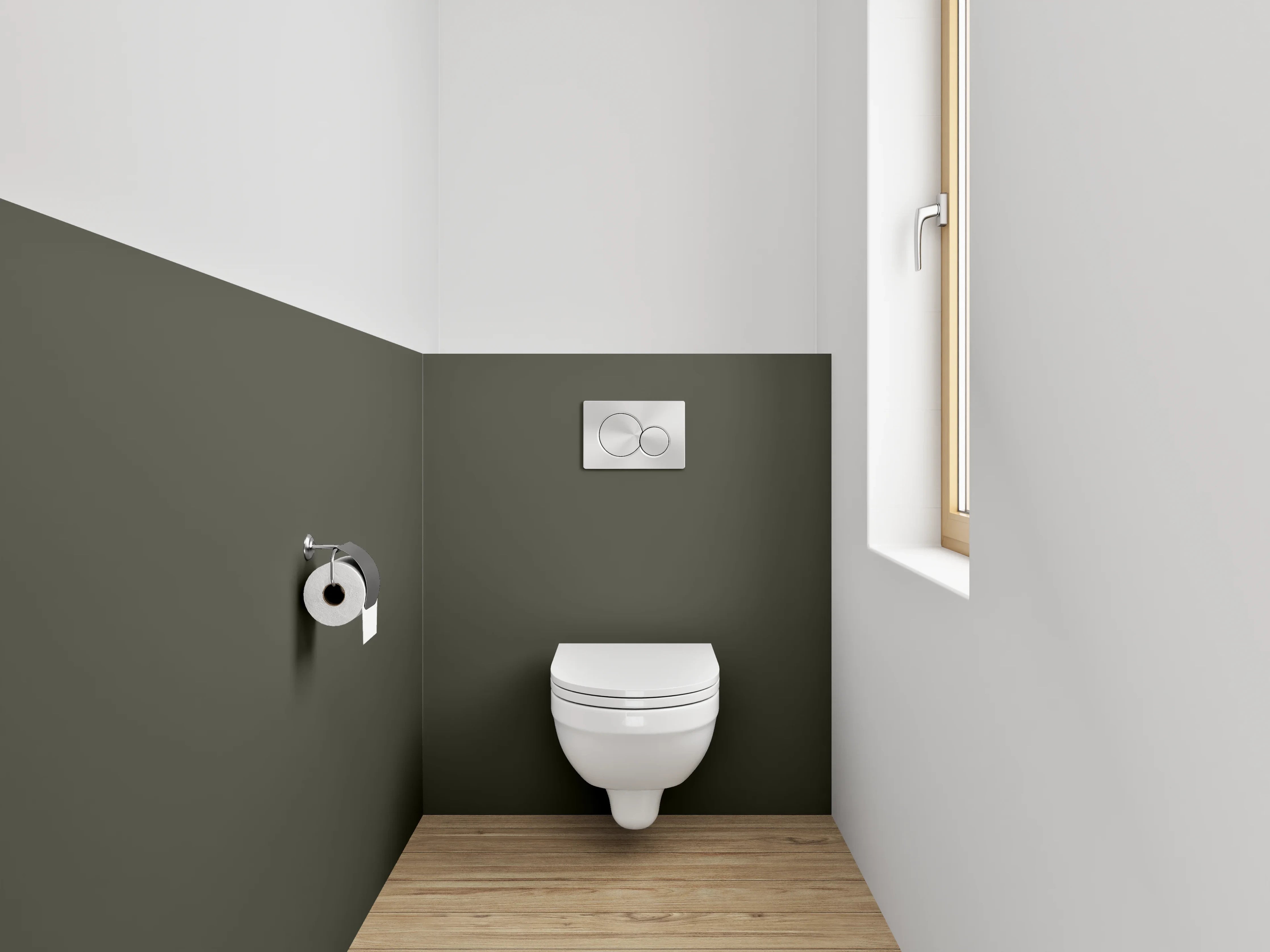 WC-Rückwand - RAL 6014 Gelboliv