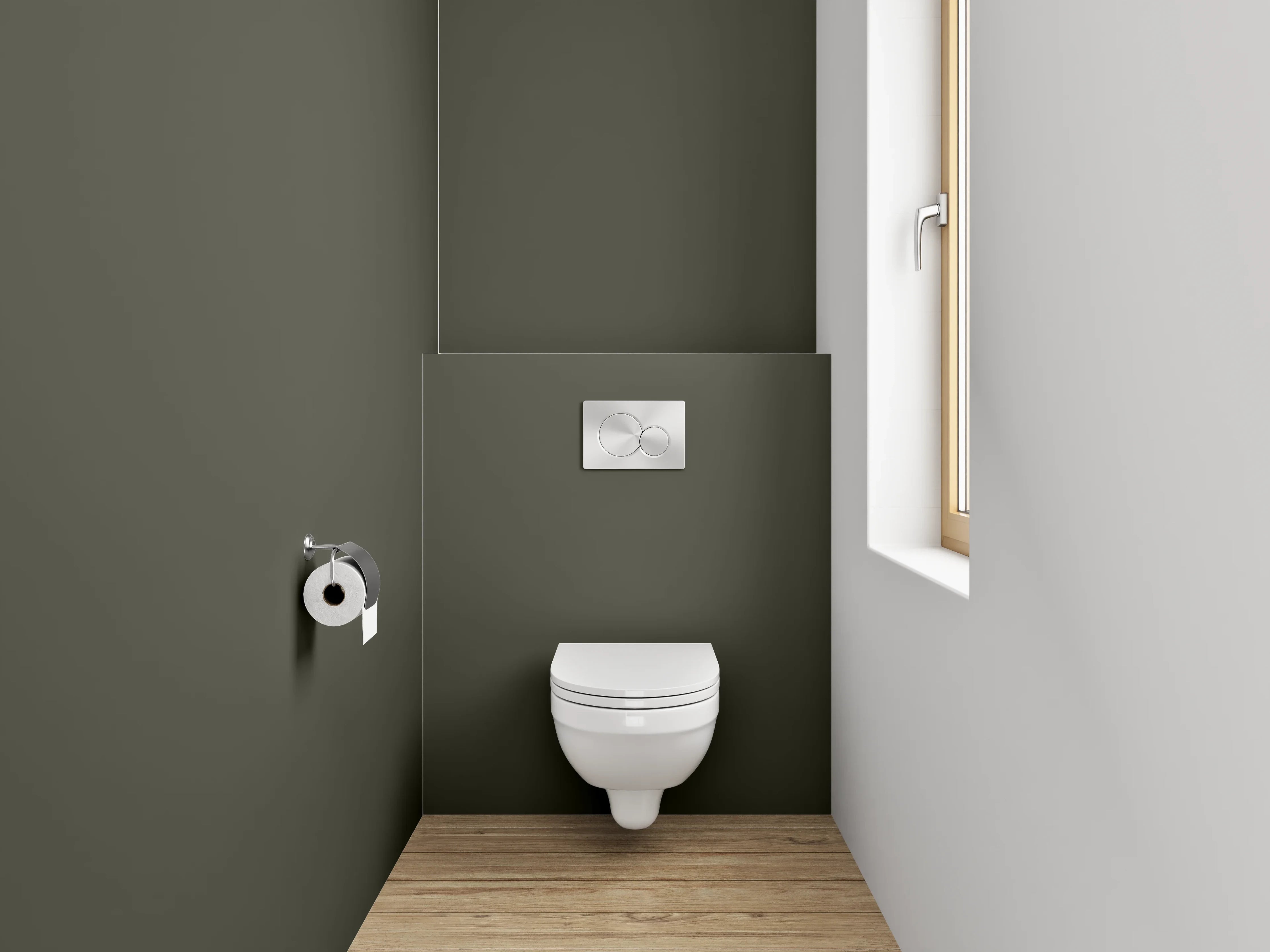 WC-Rückwand - RAL 6014 Gelboliv