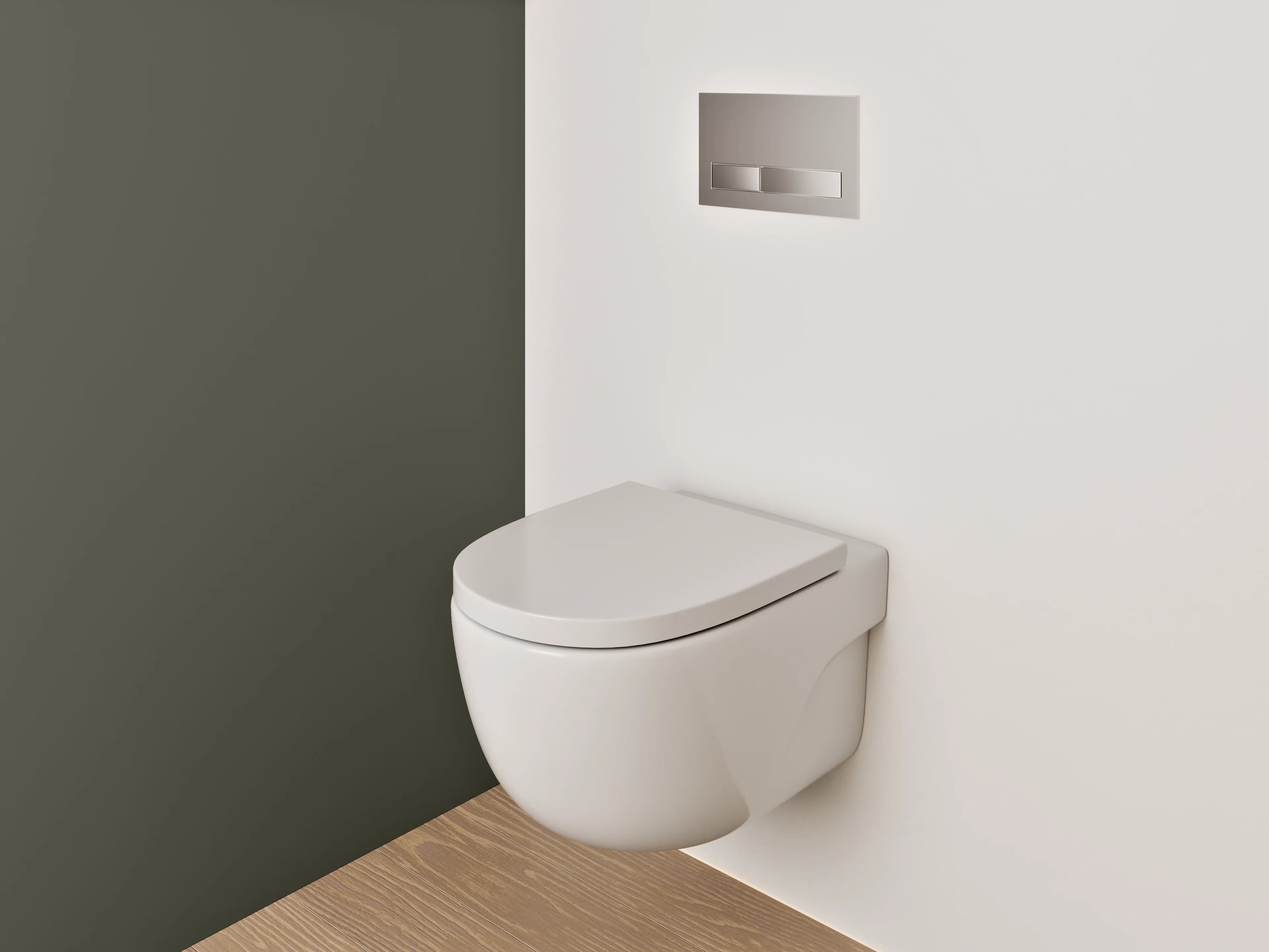 WC-Rückwand - RAL 6014 Gelboliv