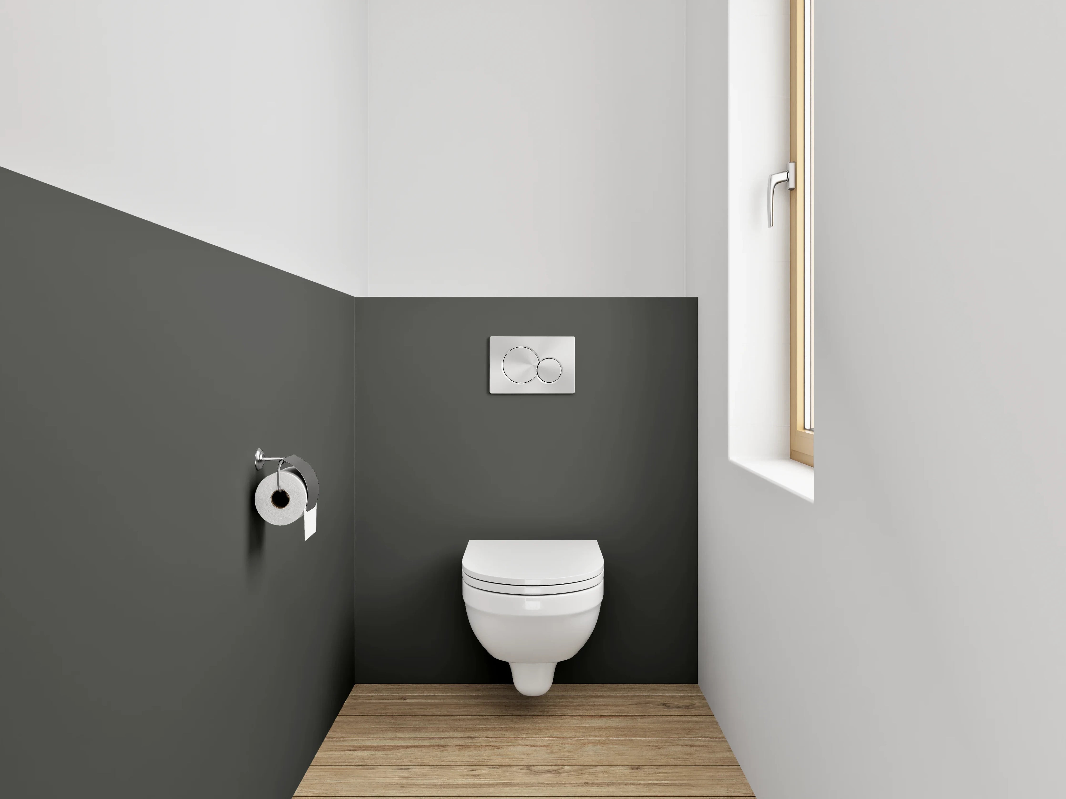WC-Rückwand - RAL 6015 Schwarzoliv