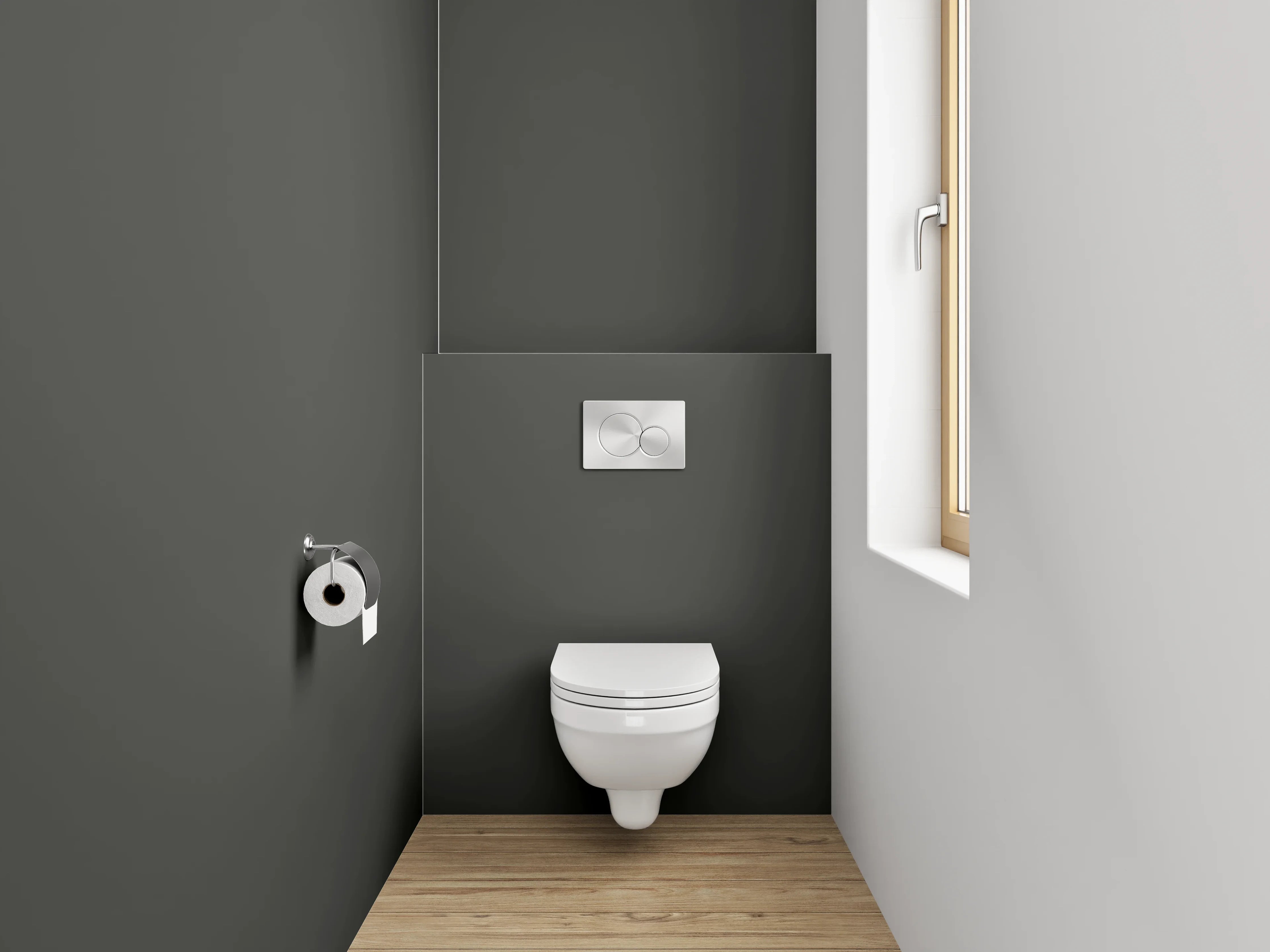 WC-Rückwand - RAL 6015 Schwarzoliv