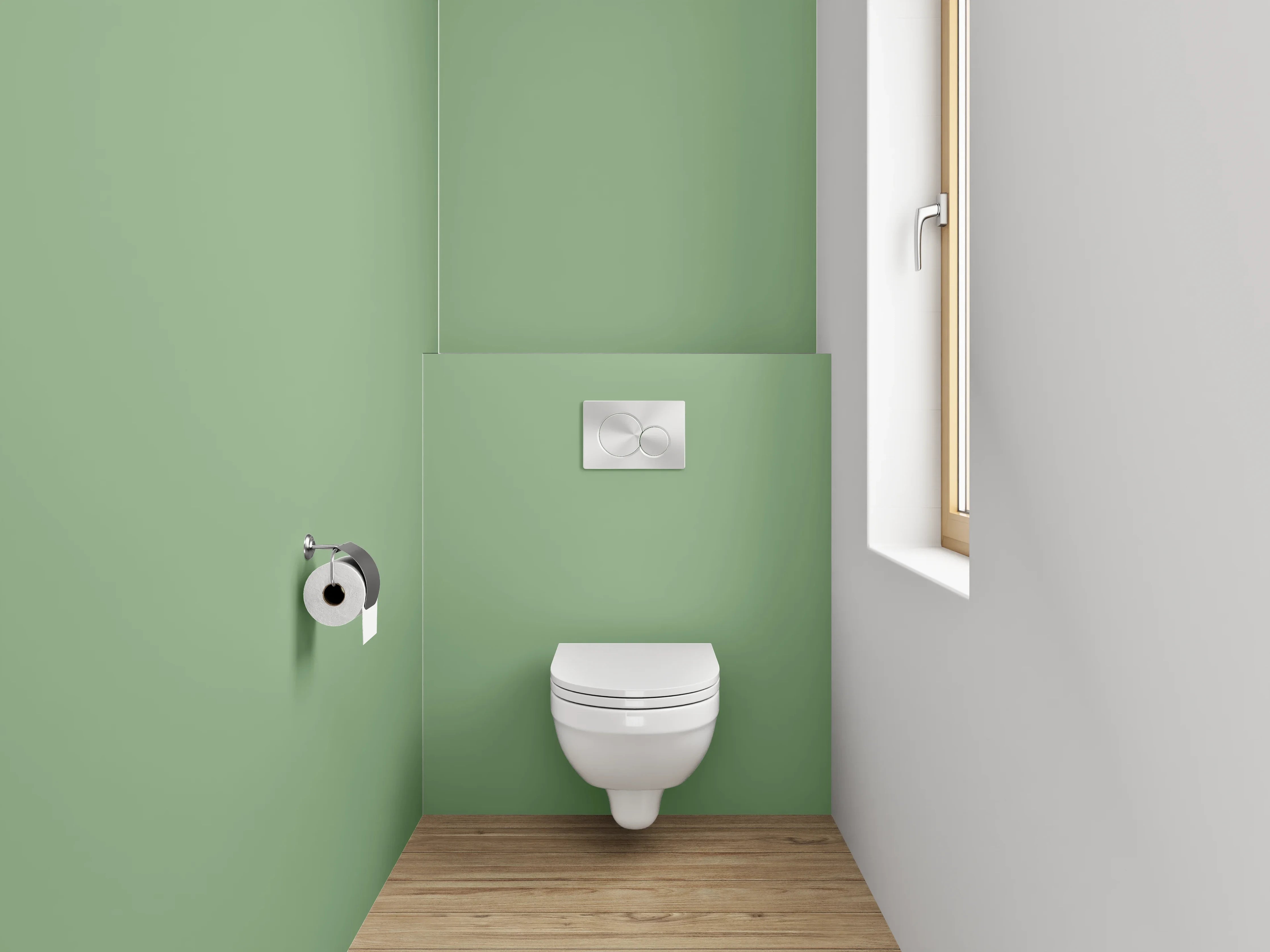 WC-Rückwand - RAL 6021 Blassgrün