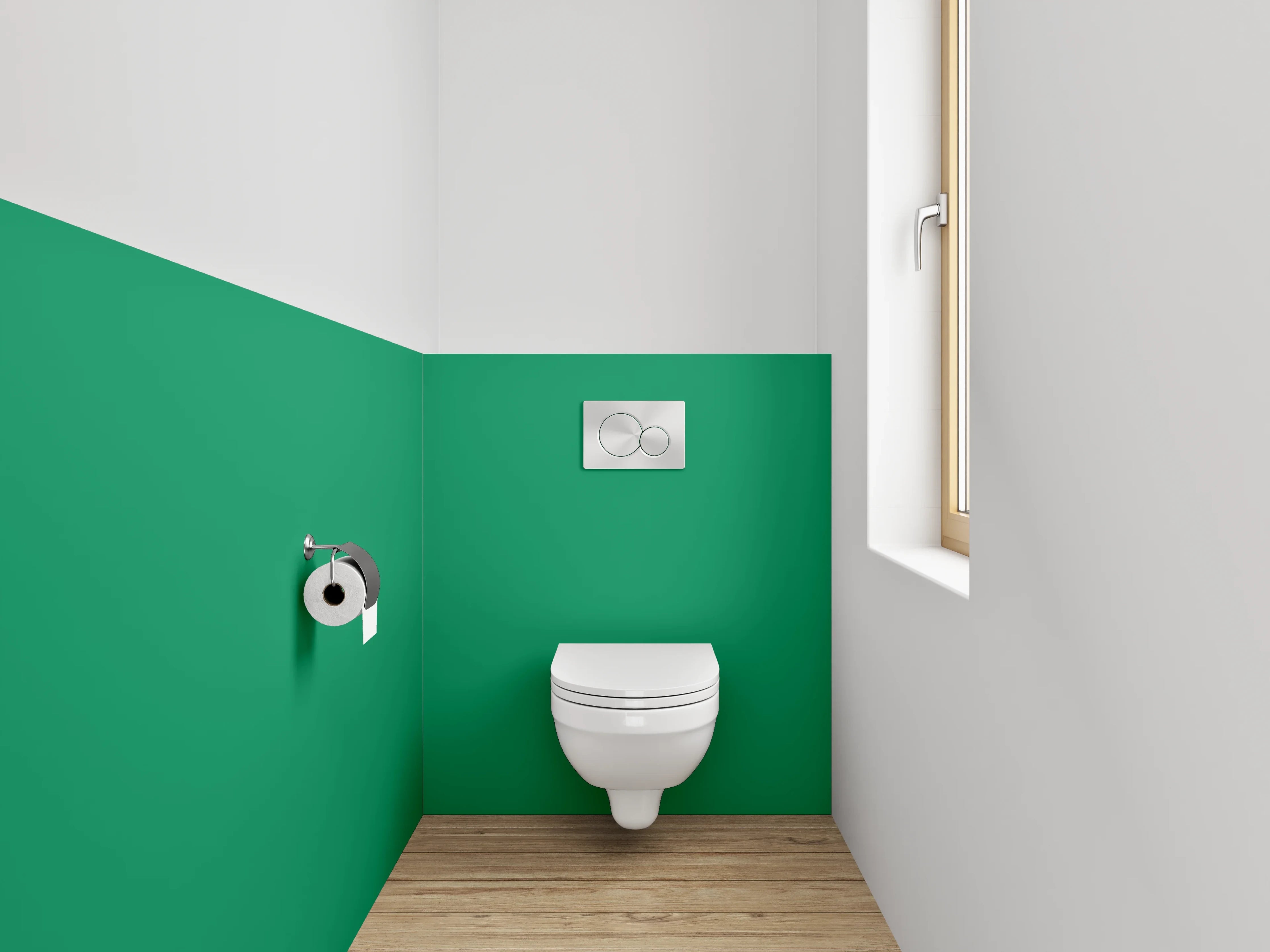 WC-Rückwand - RAL 6024 Verkehrsgrün