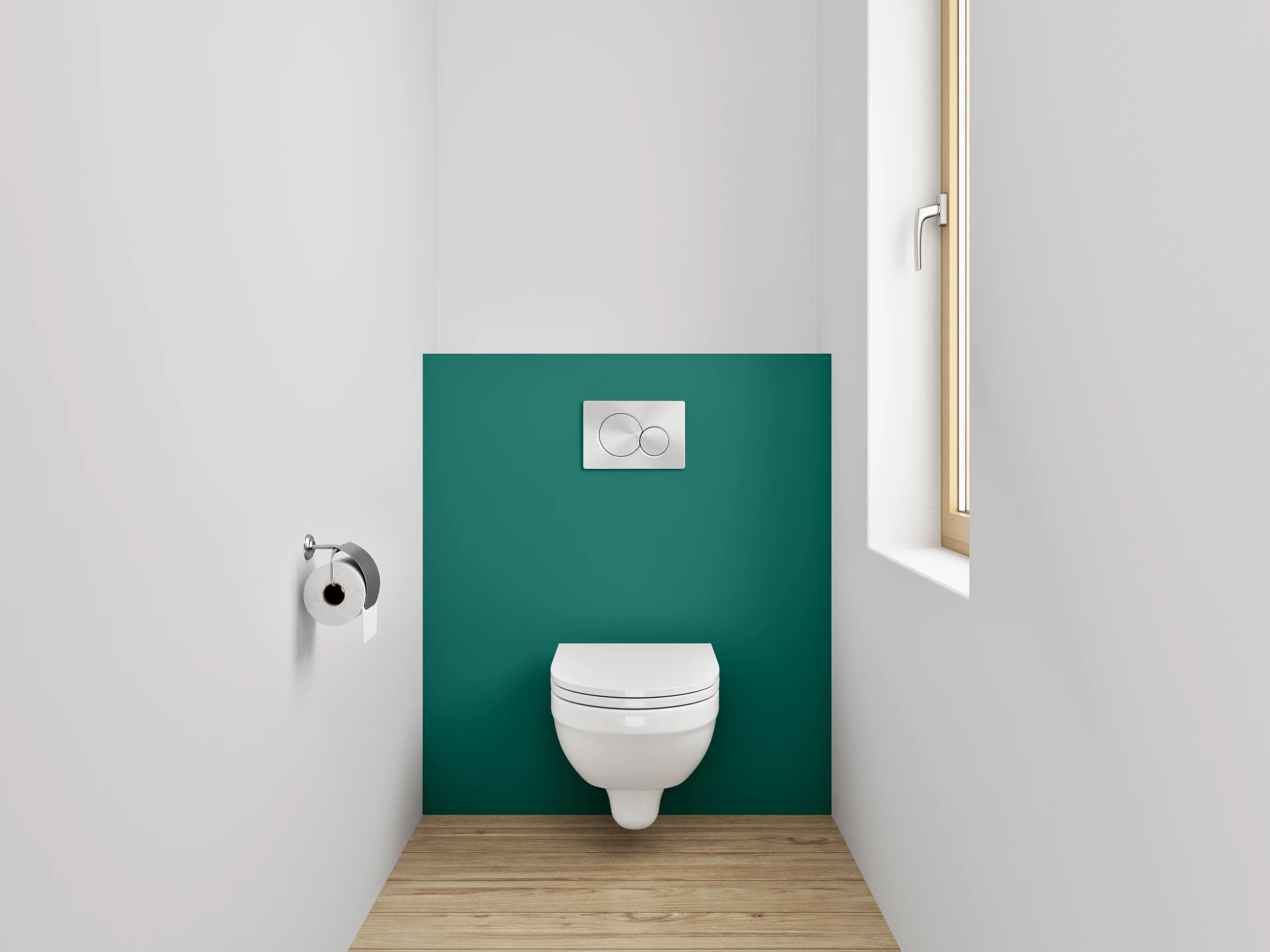 WC-Rückwand - RAL 6026 Opalgrün