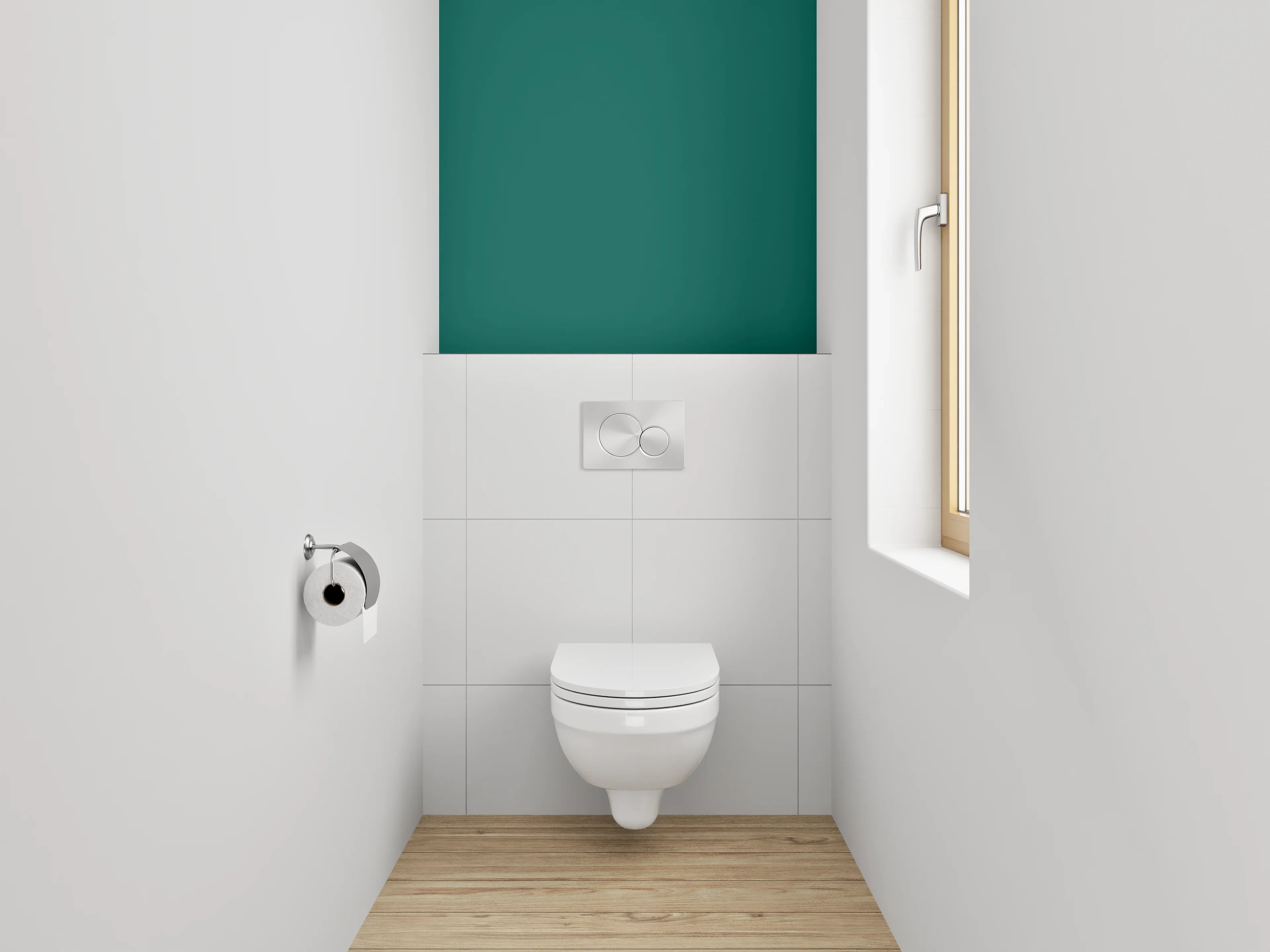 WC-Rückwand - RAL 6026 Opalgrün