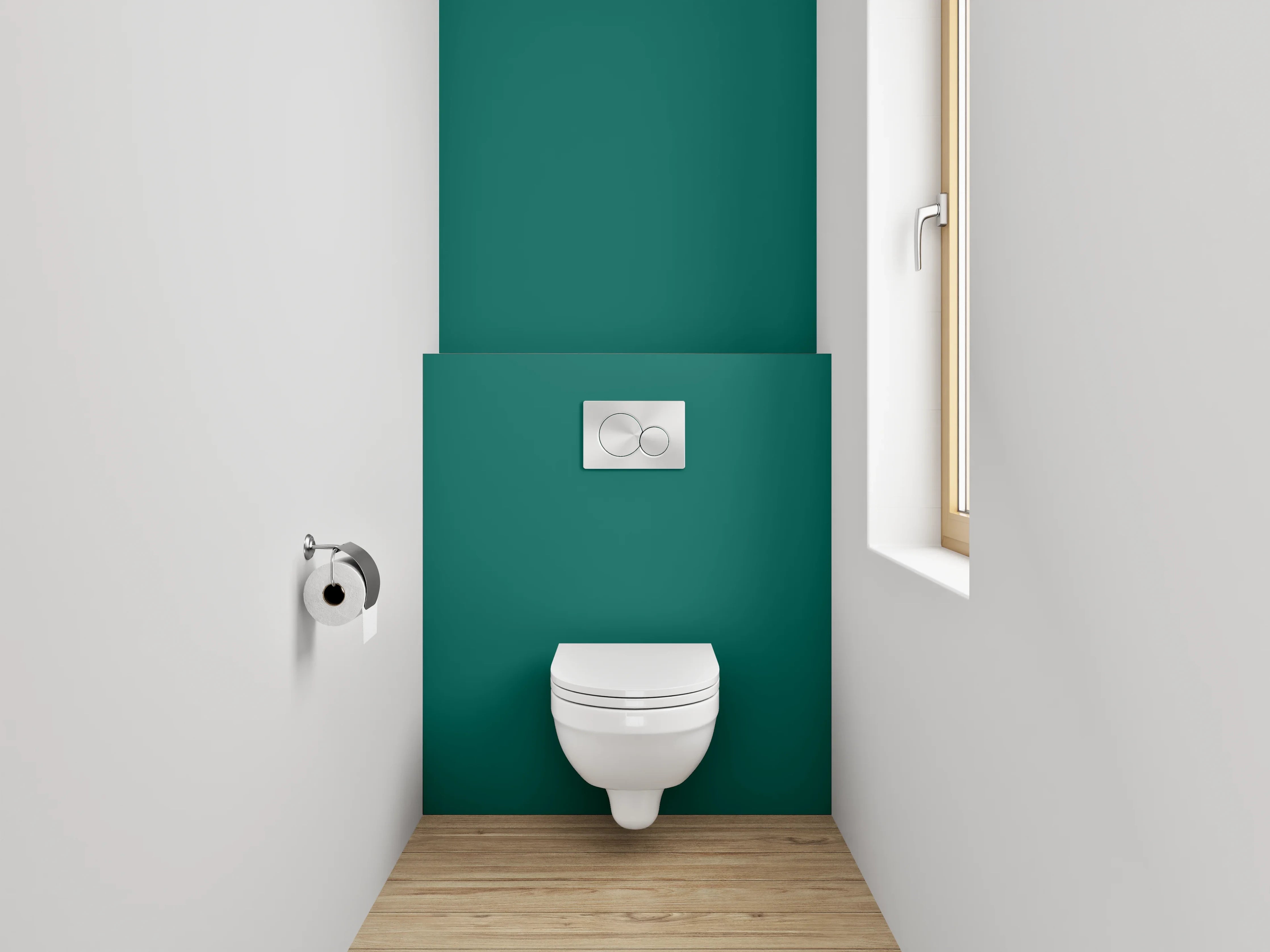 WC-Rückwand - RAL 6026 Opalgrün