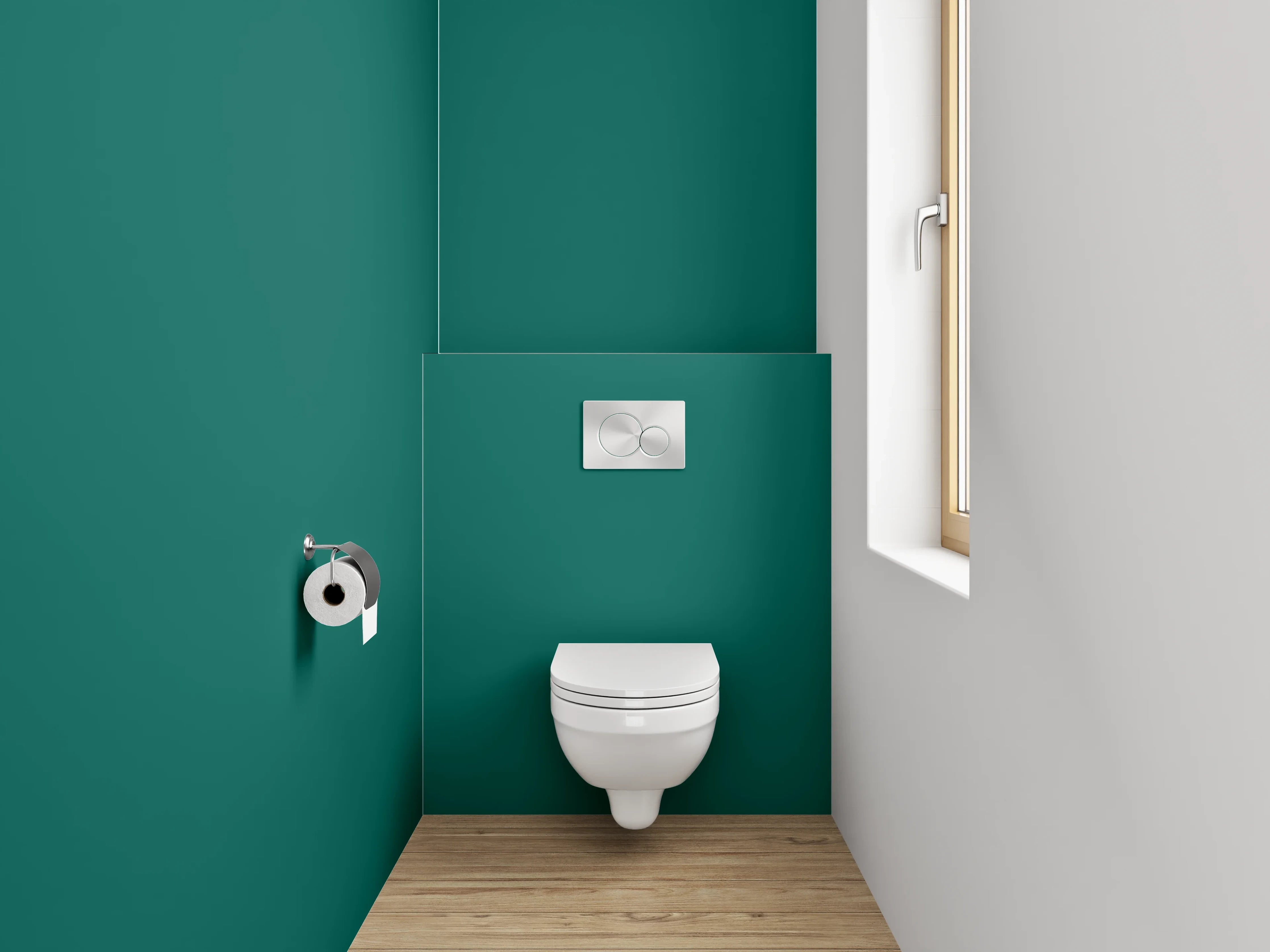 WC-Rückwand - RAL 6026 Opalgrün