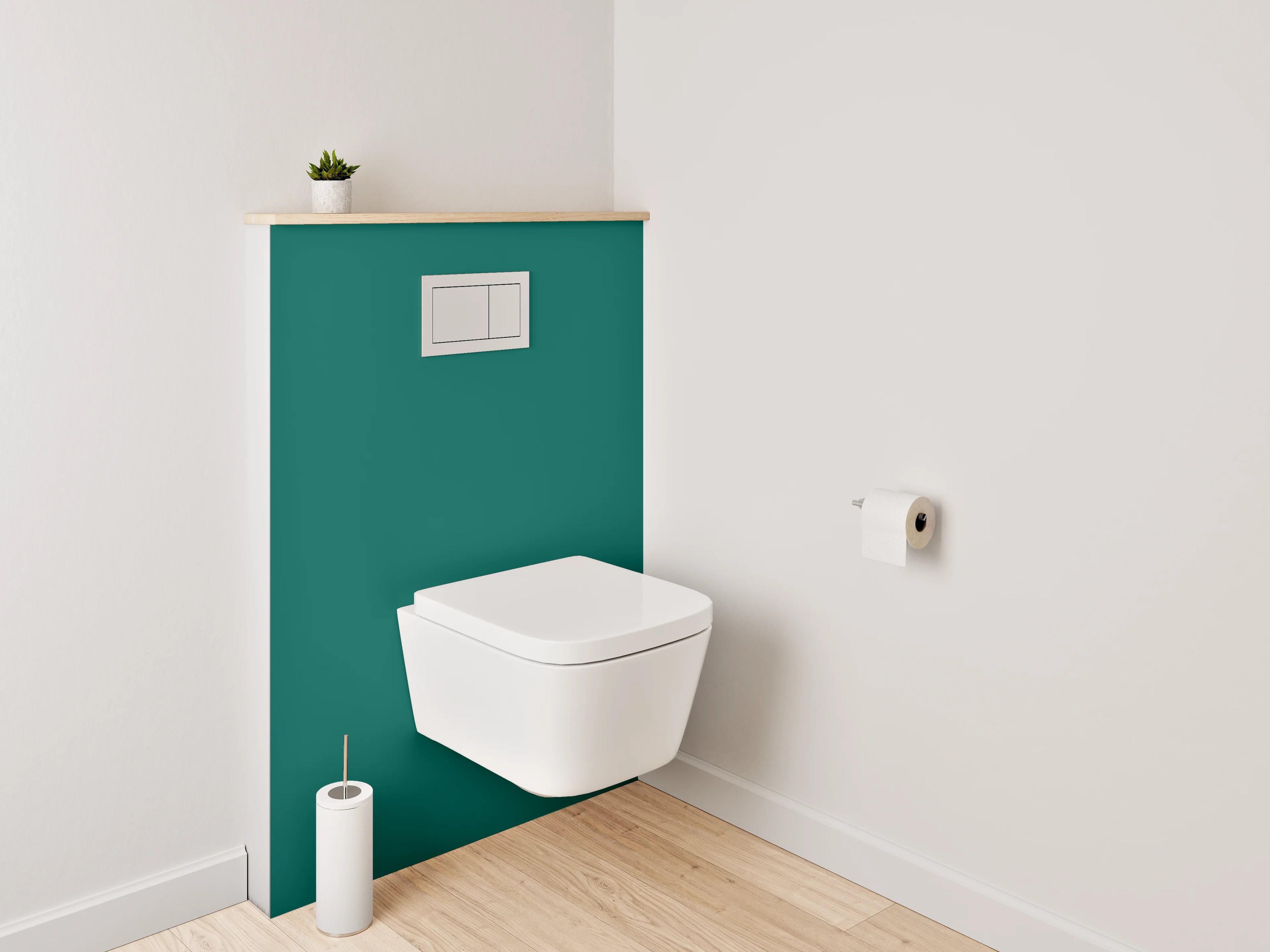 WC-Rückwand - RAL 6026 Opalgrün