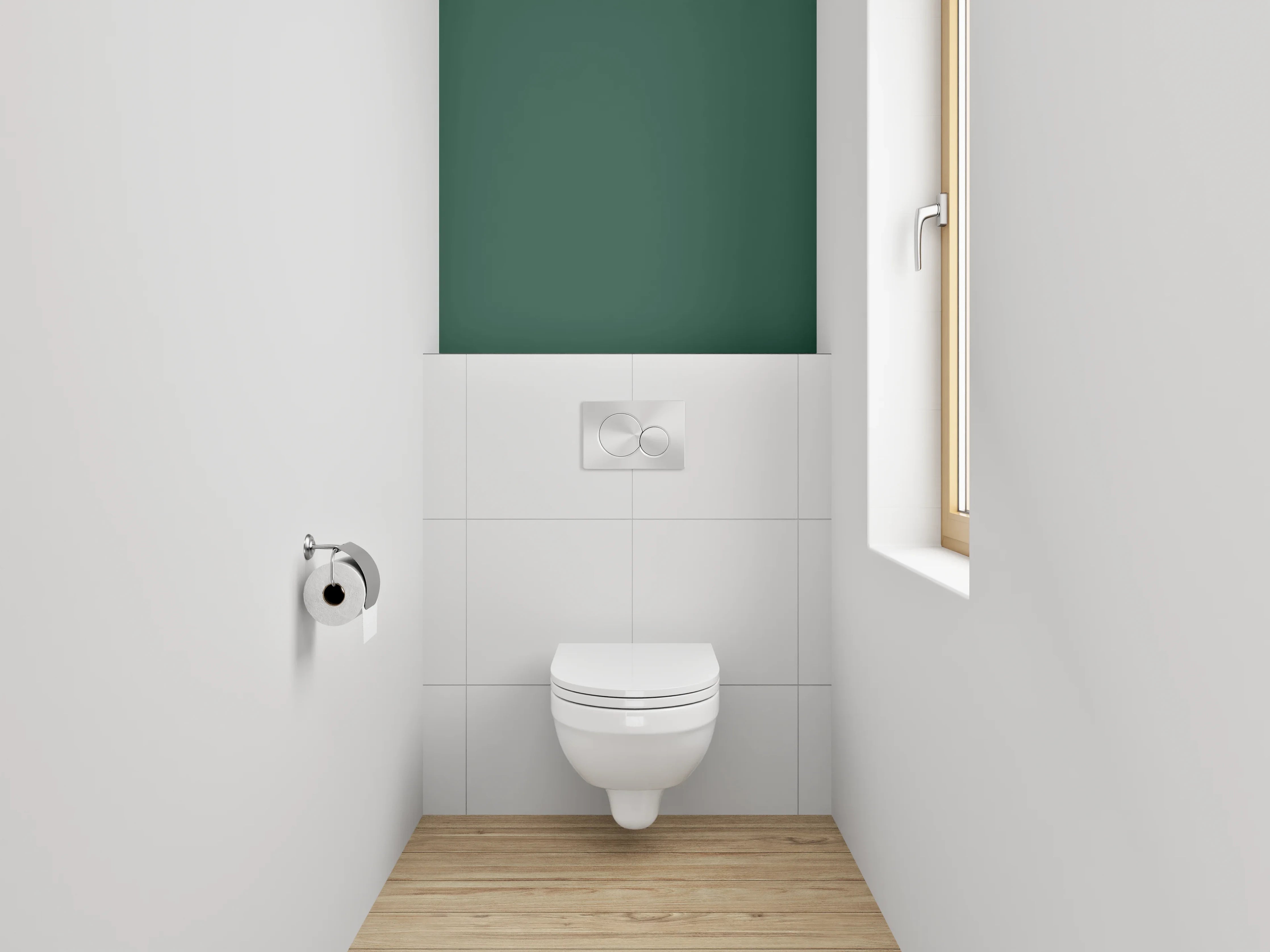 WC-Rückwand - RAL 6028 Kieferngrün
