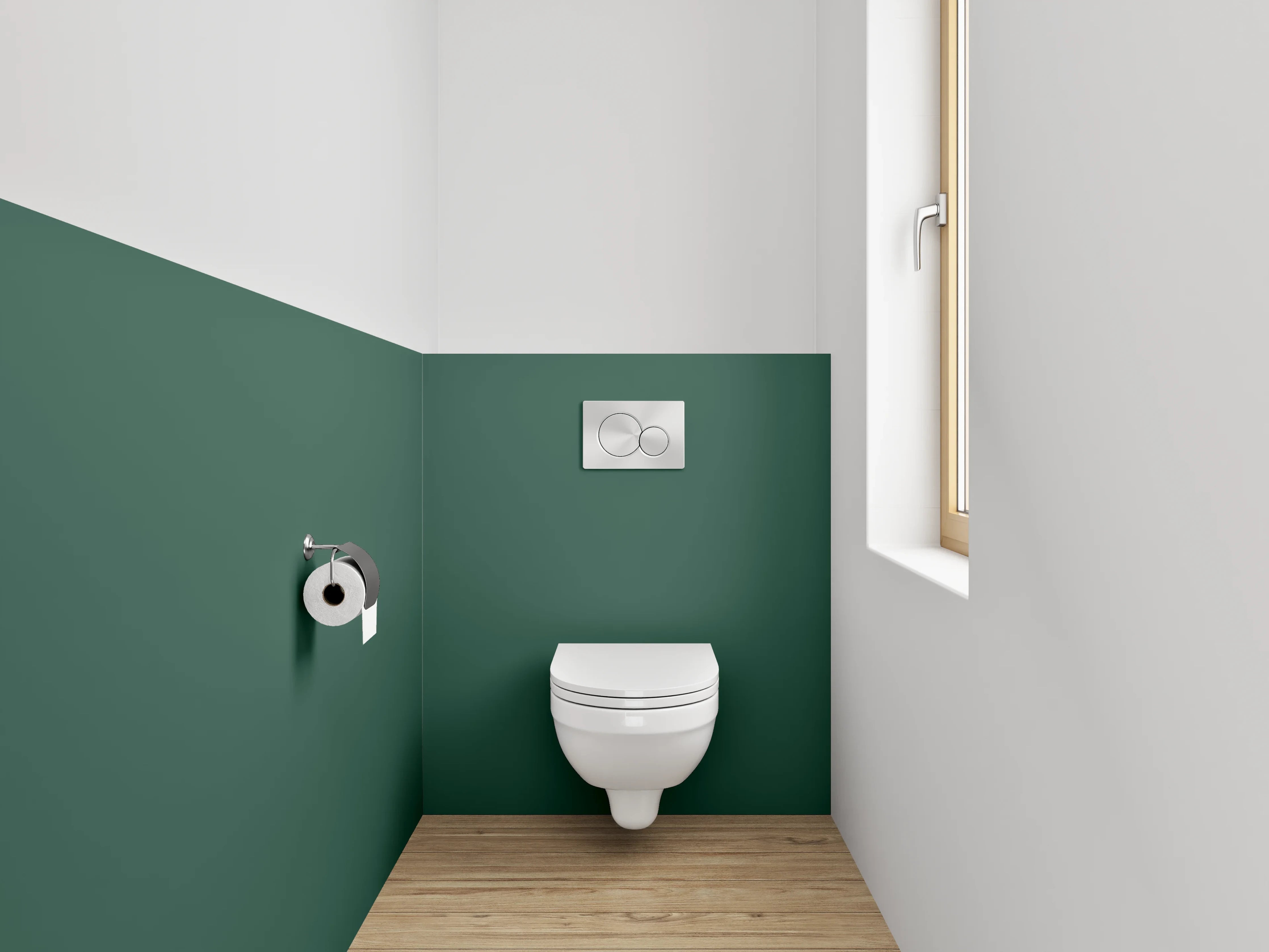 WC-Rückwand - RAL 6028 Kieferngrün