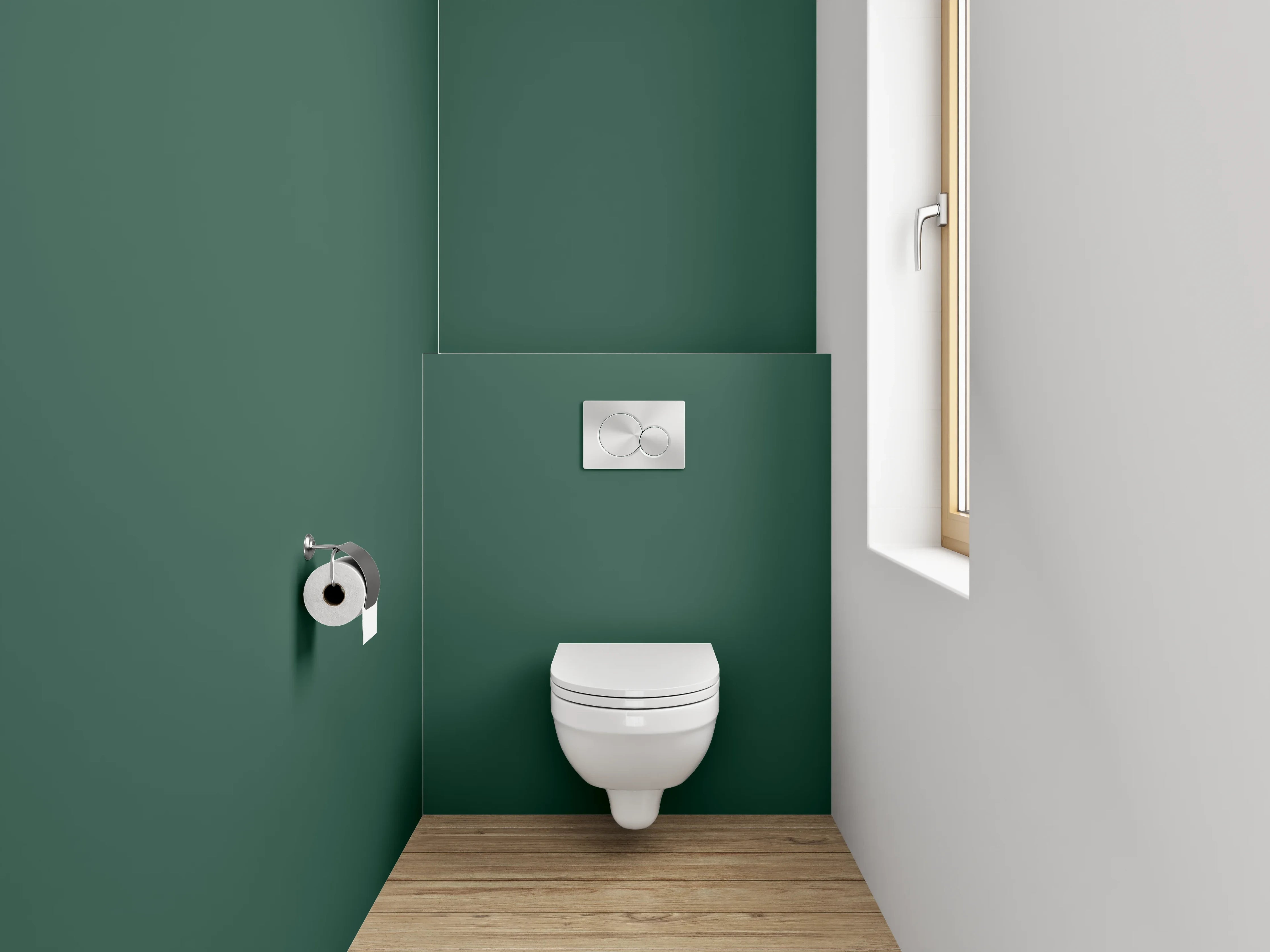 WC-Rückwand - RAL 6028 Kieferngrün