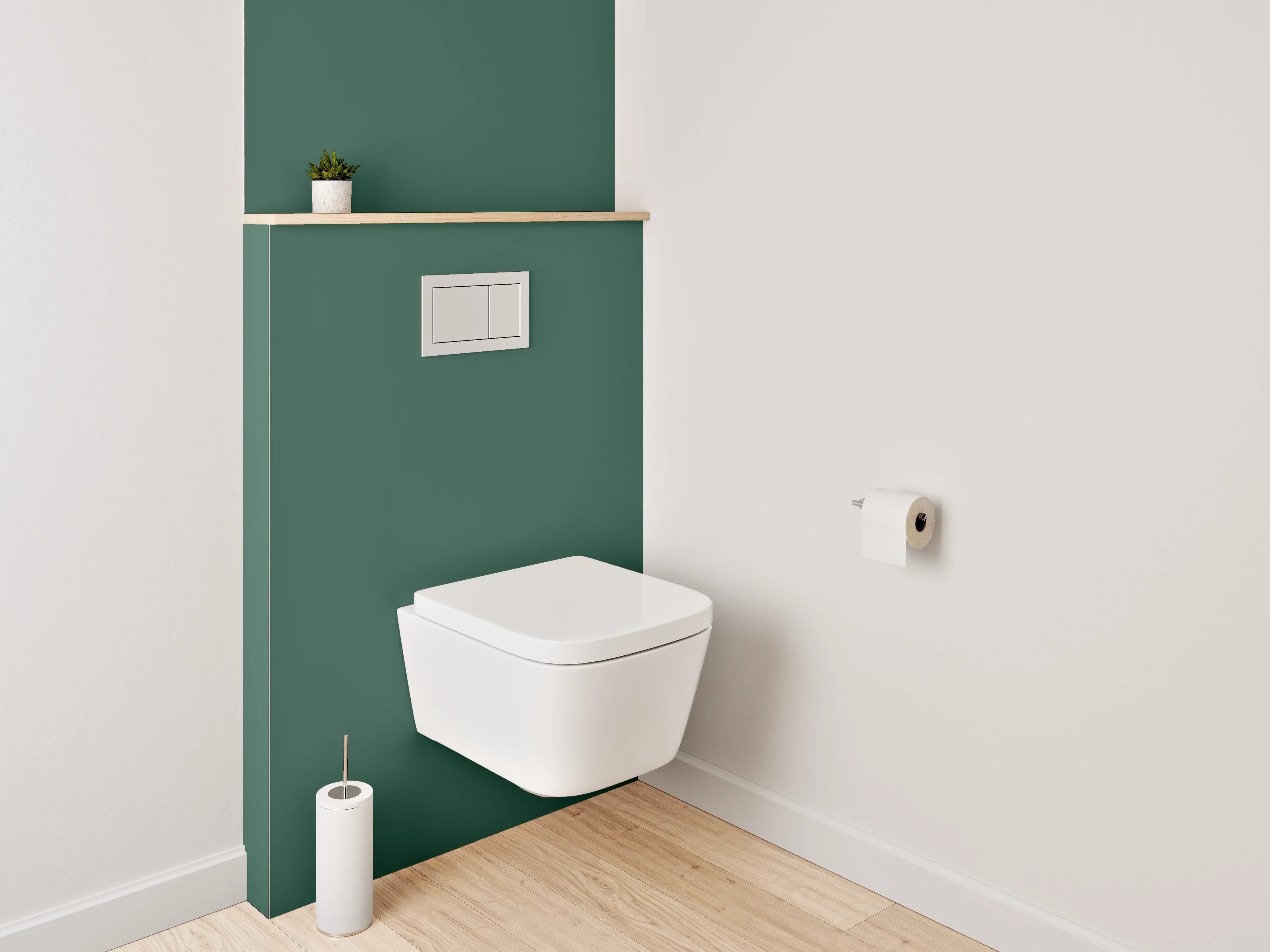 WC-Rückwand - RAL 6028 Kieferngrün