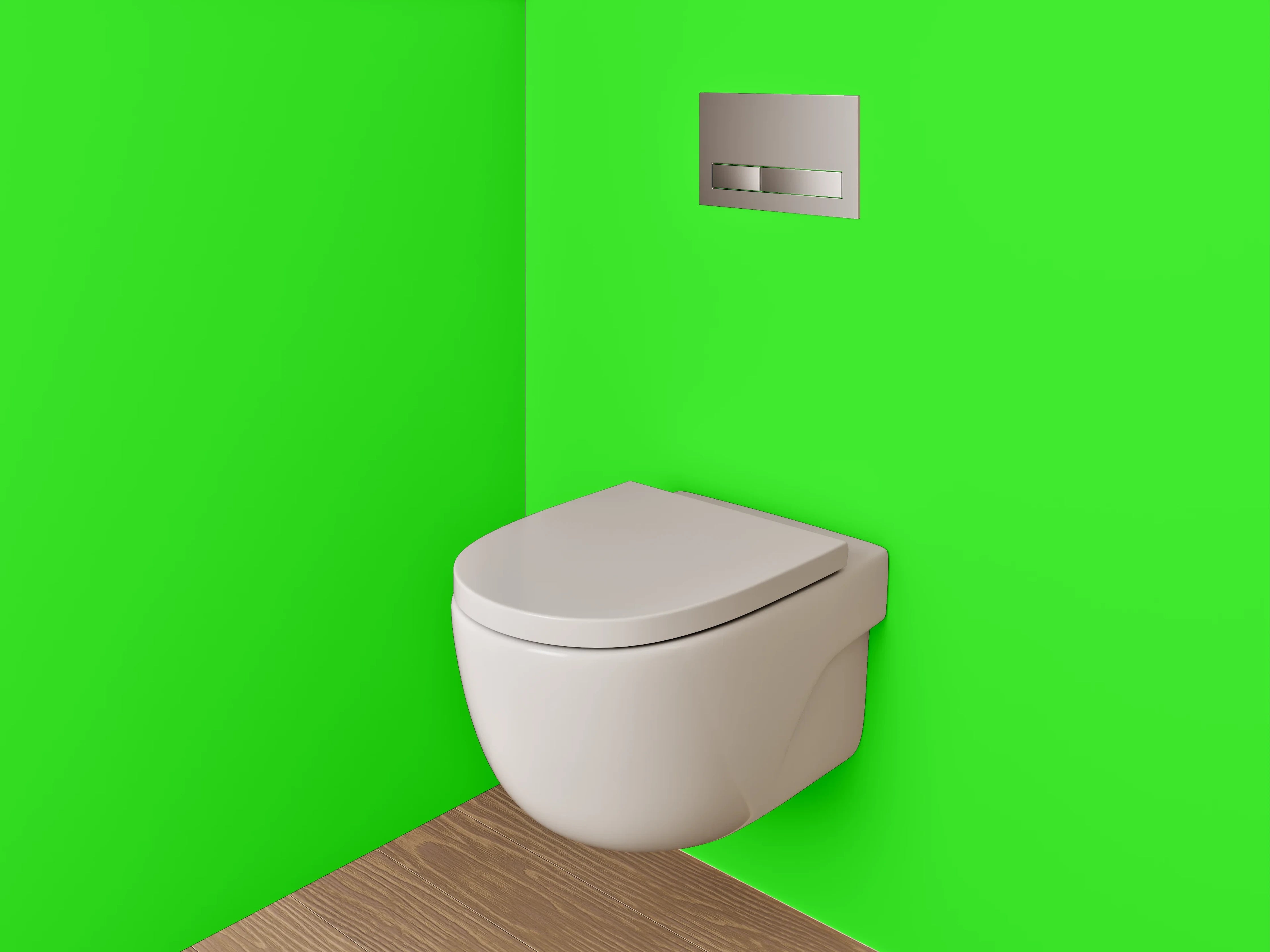 WC-Rückwand - RAL 6037 Reingrün