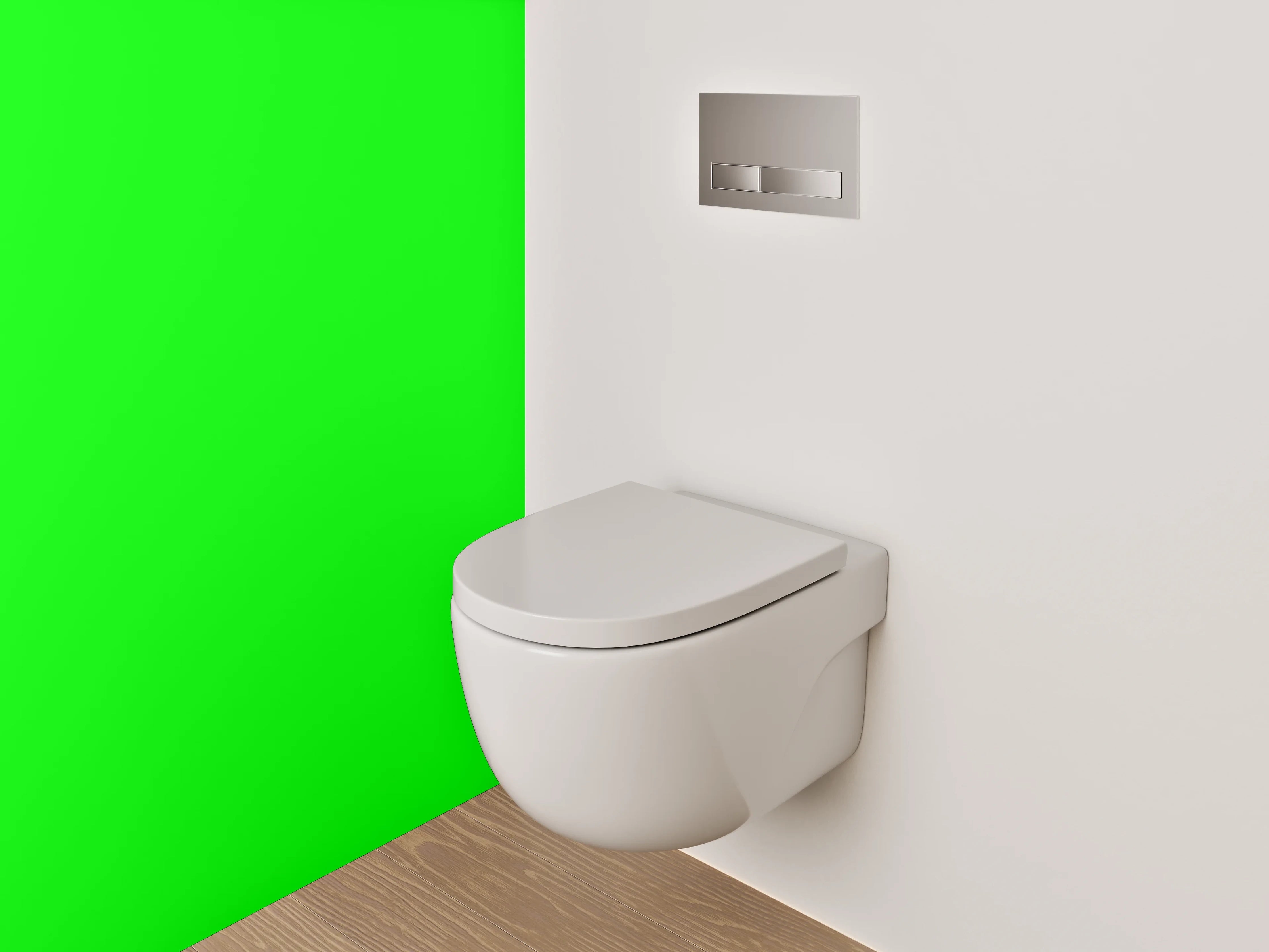 WC-Rückwand - RAL 6038 Leuchtgrün