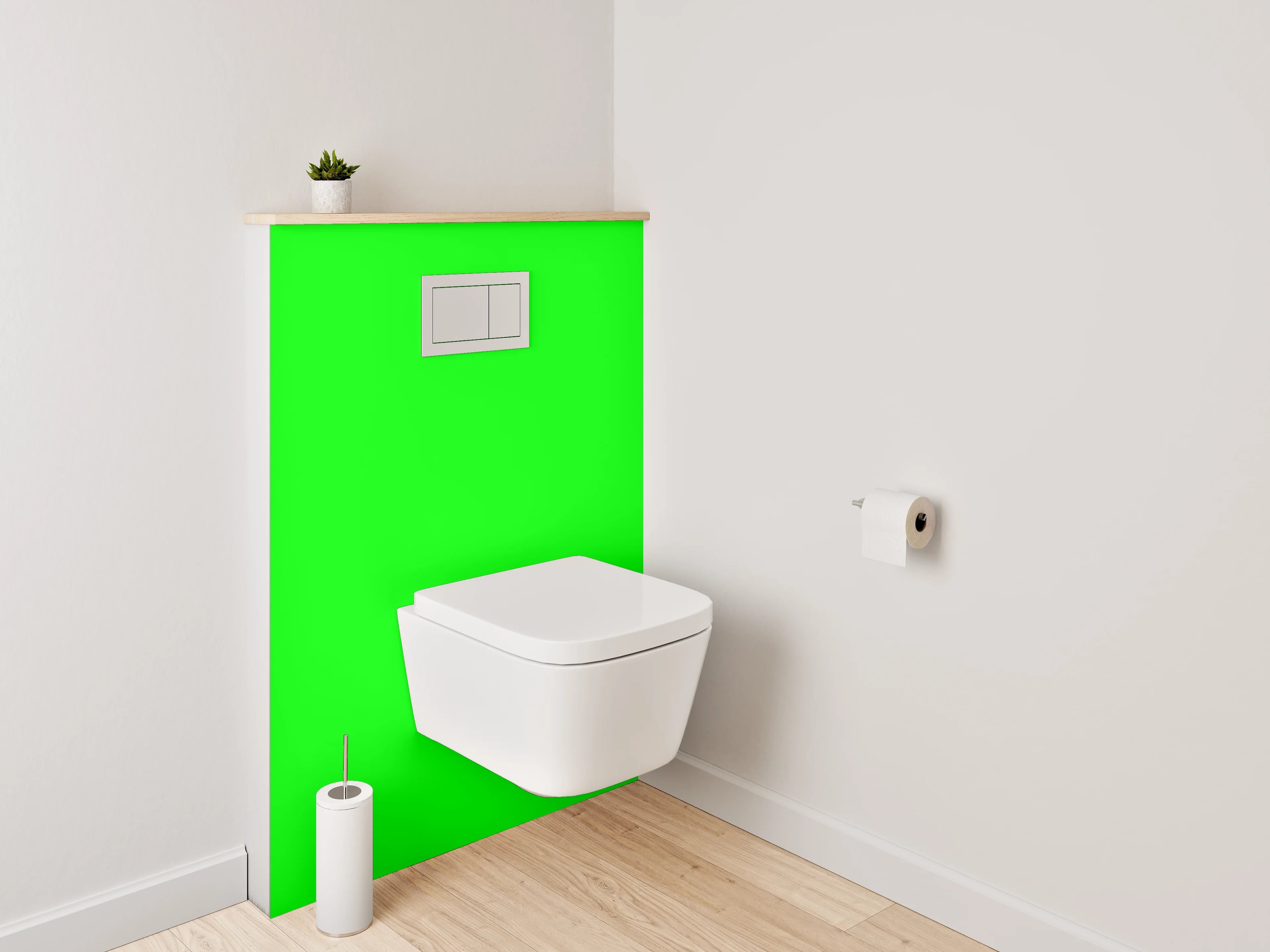 WC-Rückwand - RAL 6038 Leuchtgrün