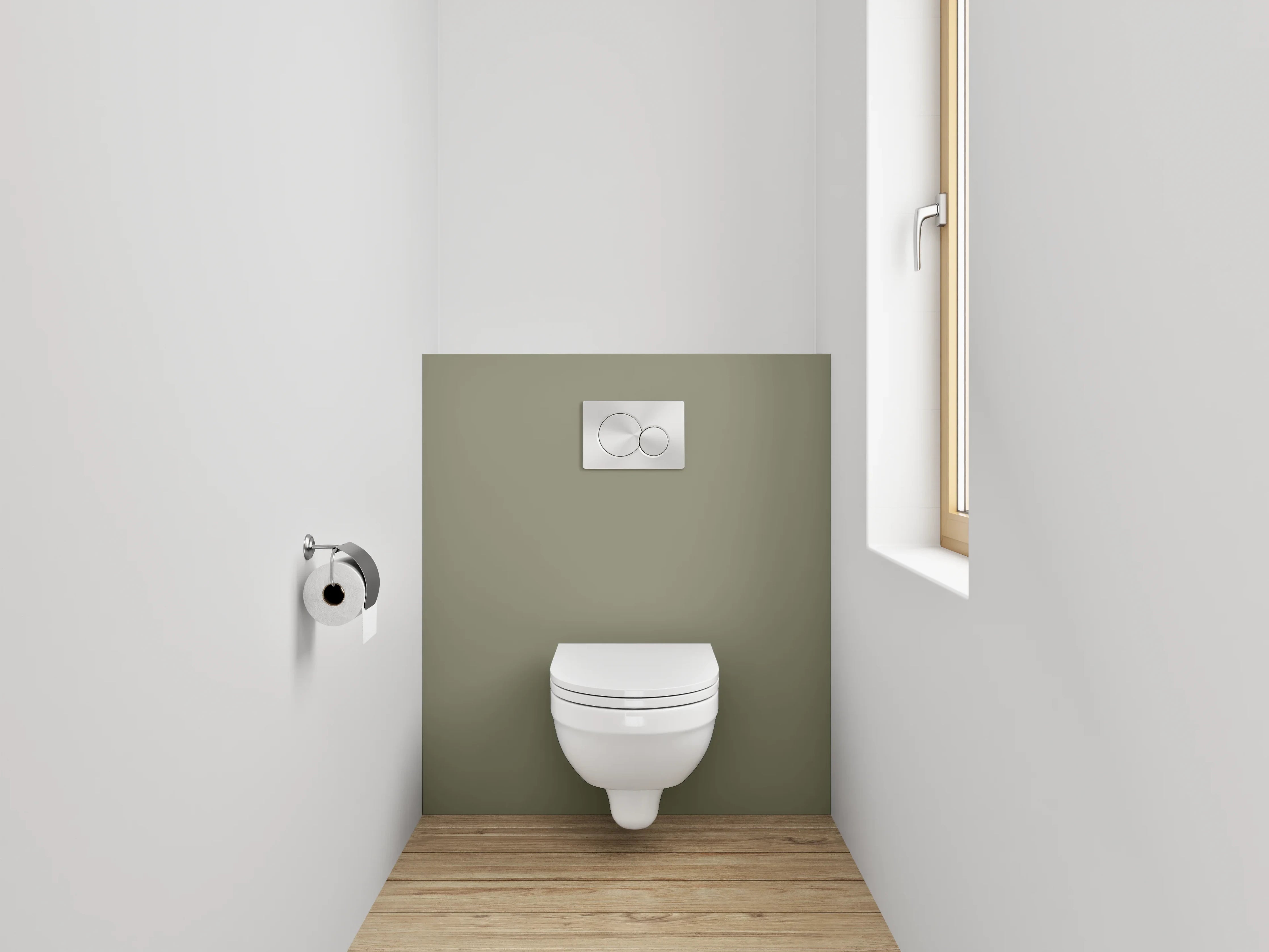 WC-Rückwand - RAL 7002 Olivgrau