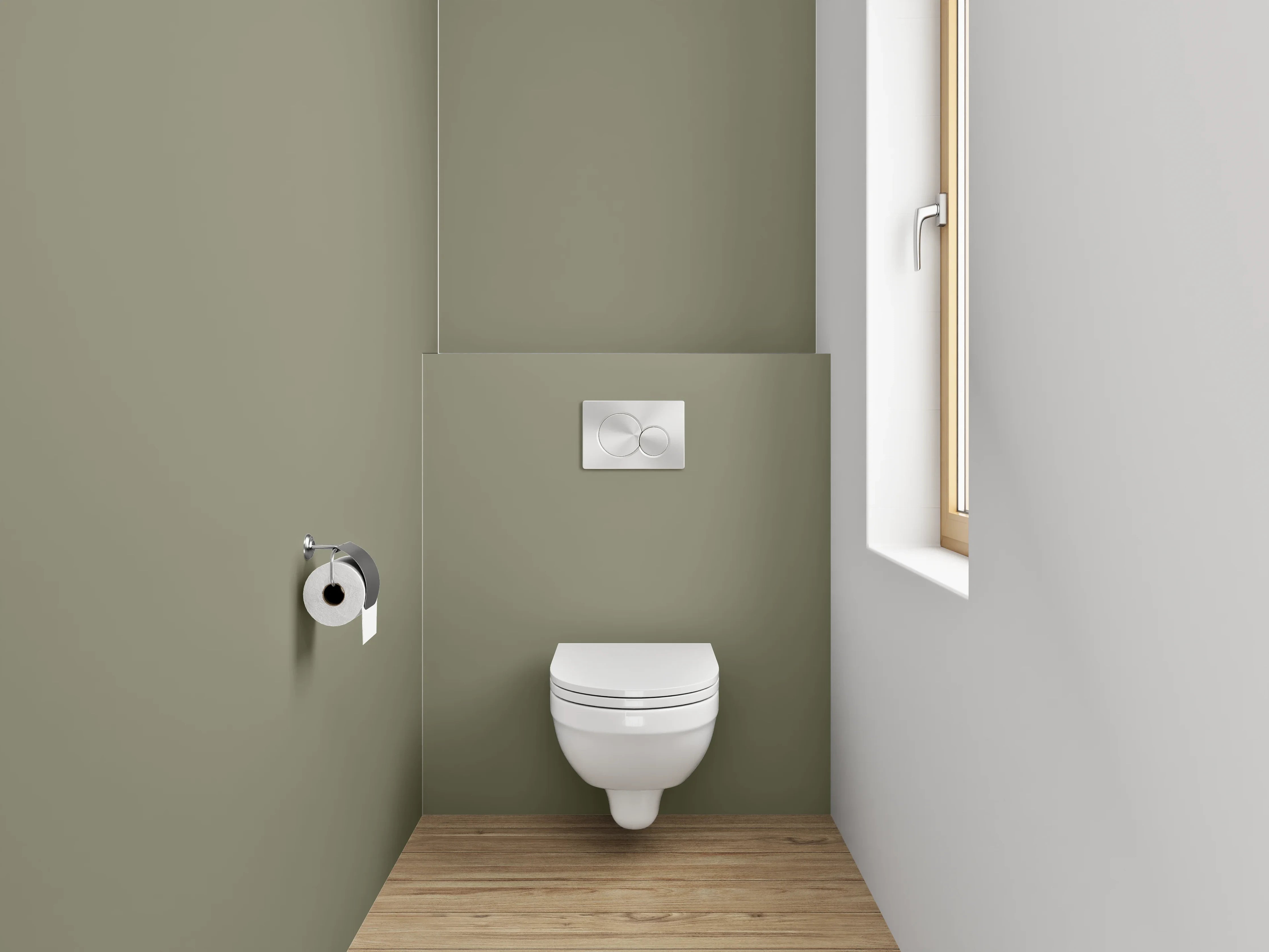 WC-Rückwand - RAL 7002 Olivgrau