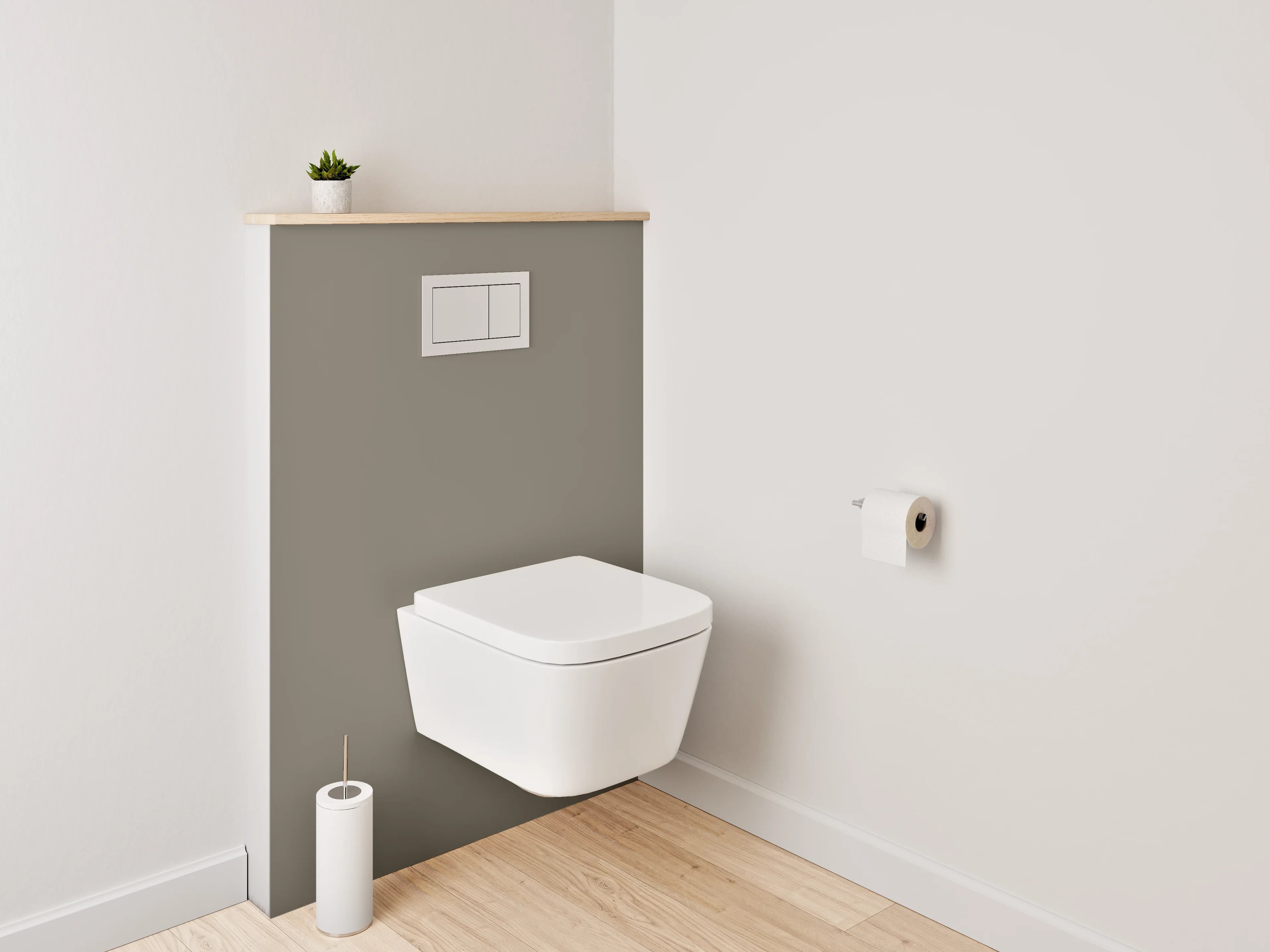 WC-Rückwand - RAL 7006 Beigegrünbraun