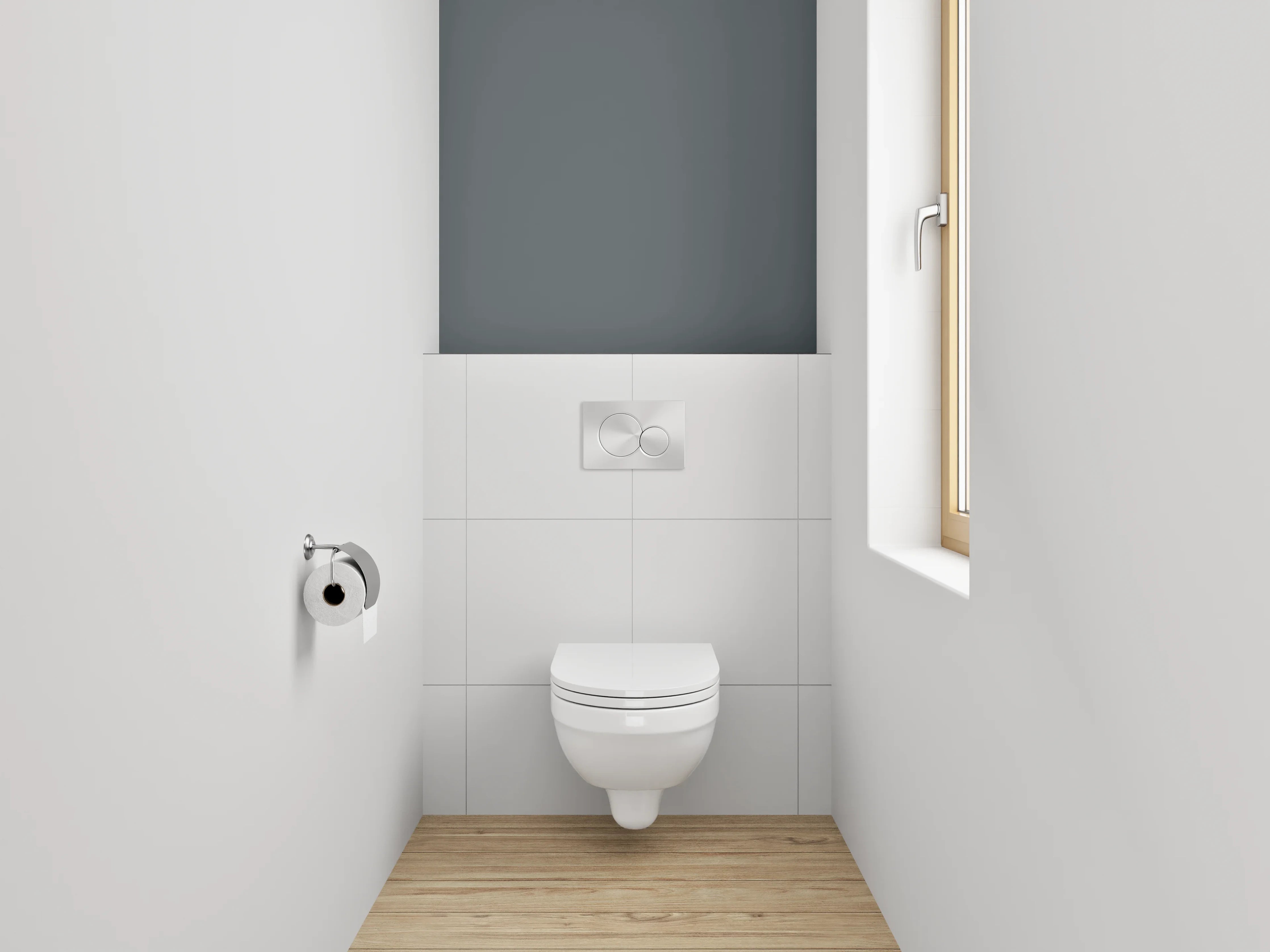WC-Rückwand - RAL 7011 Eisengrau