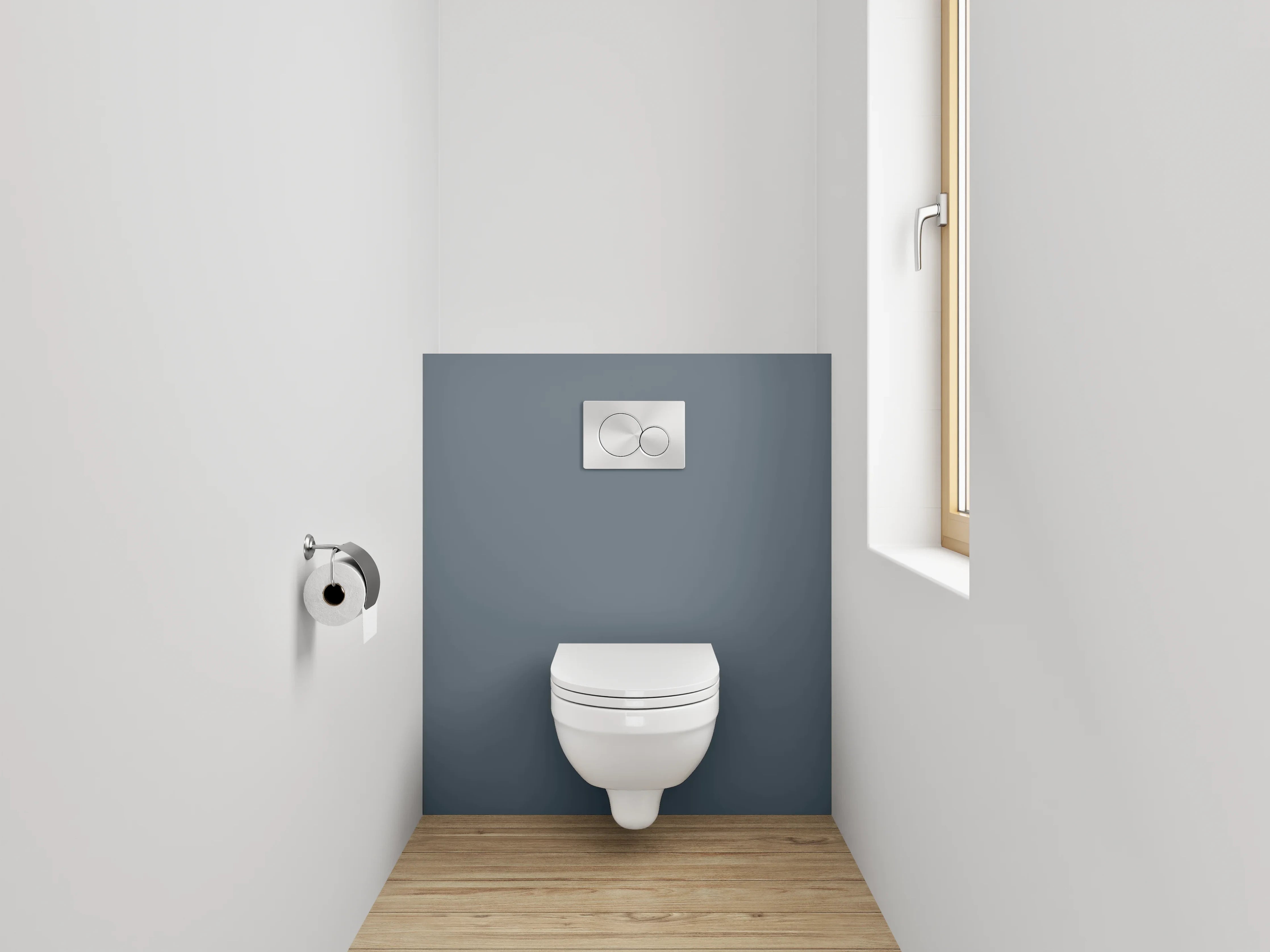 WC-Rückwand - RAL 7031 Blaugrau