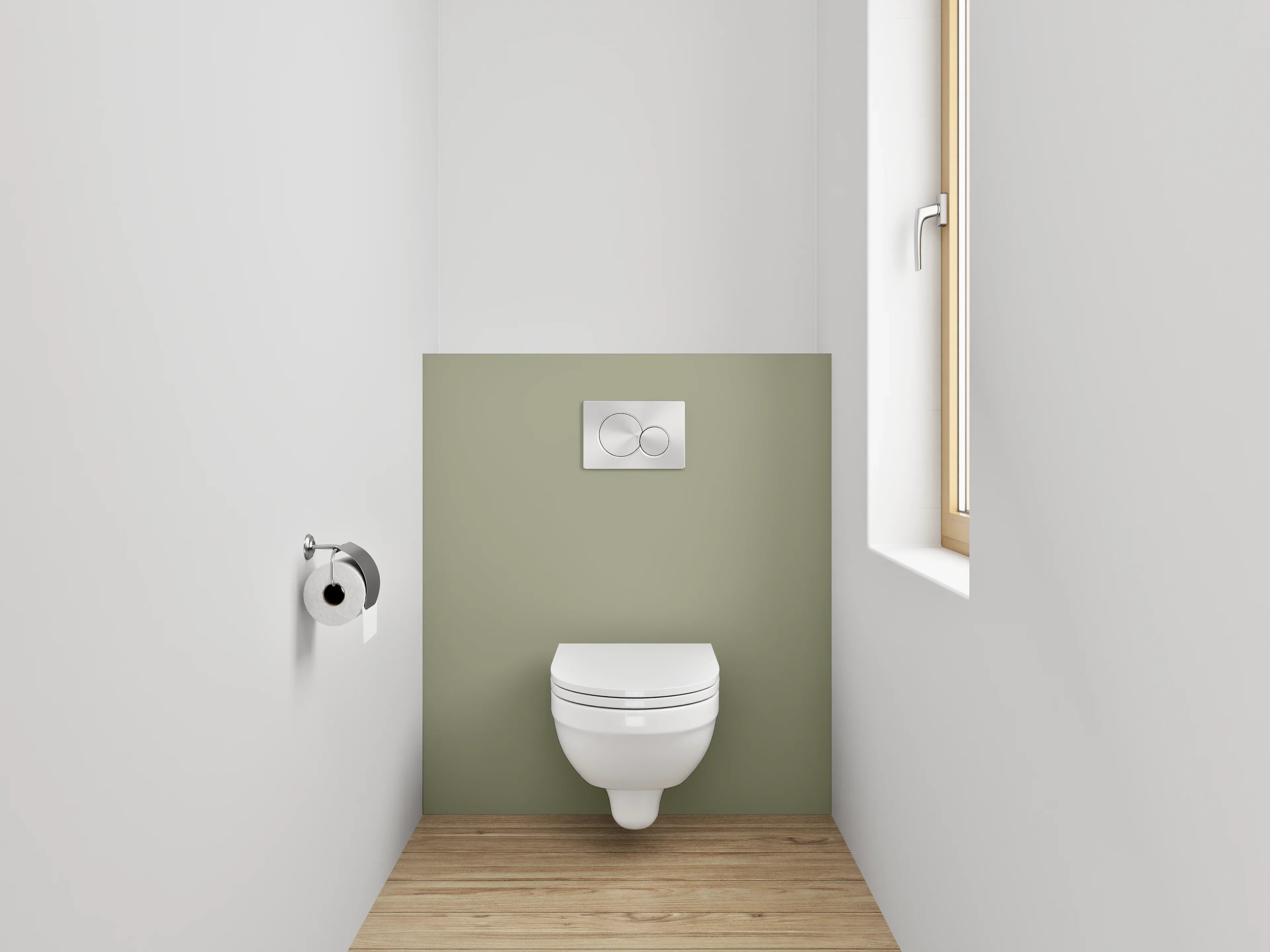 WC-Rückwand - RAL 7034 Gelbgrau