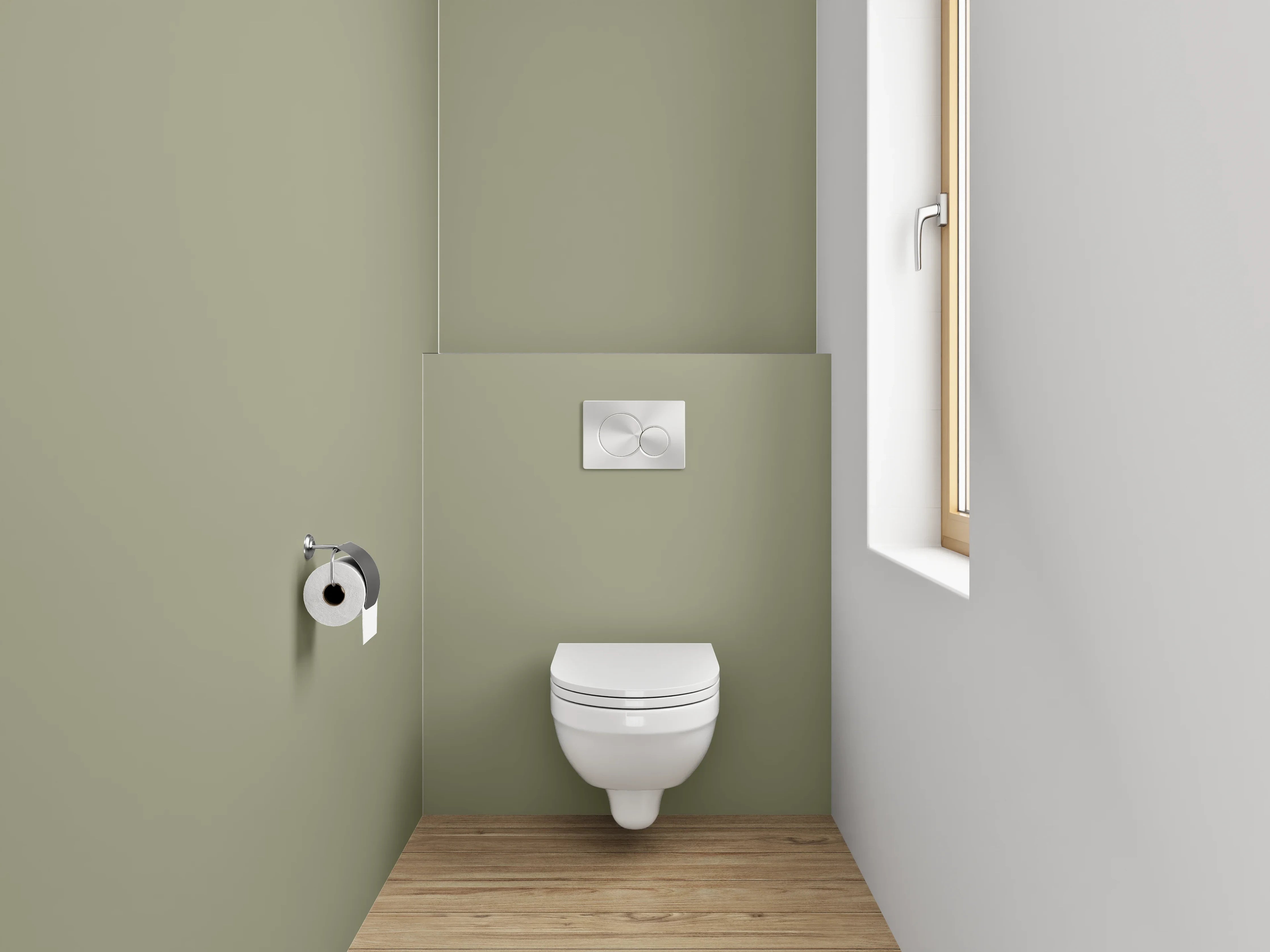 WC-Rückwand - RAL 7034 Gelbgrau