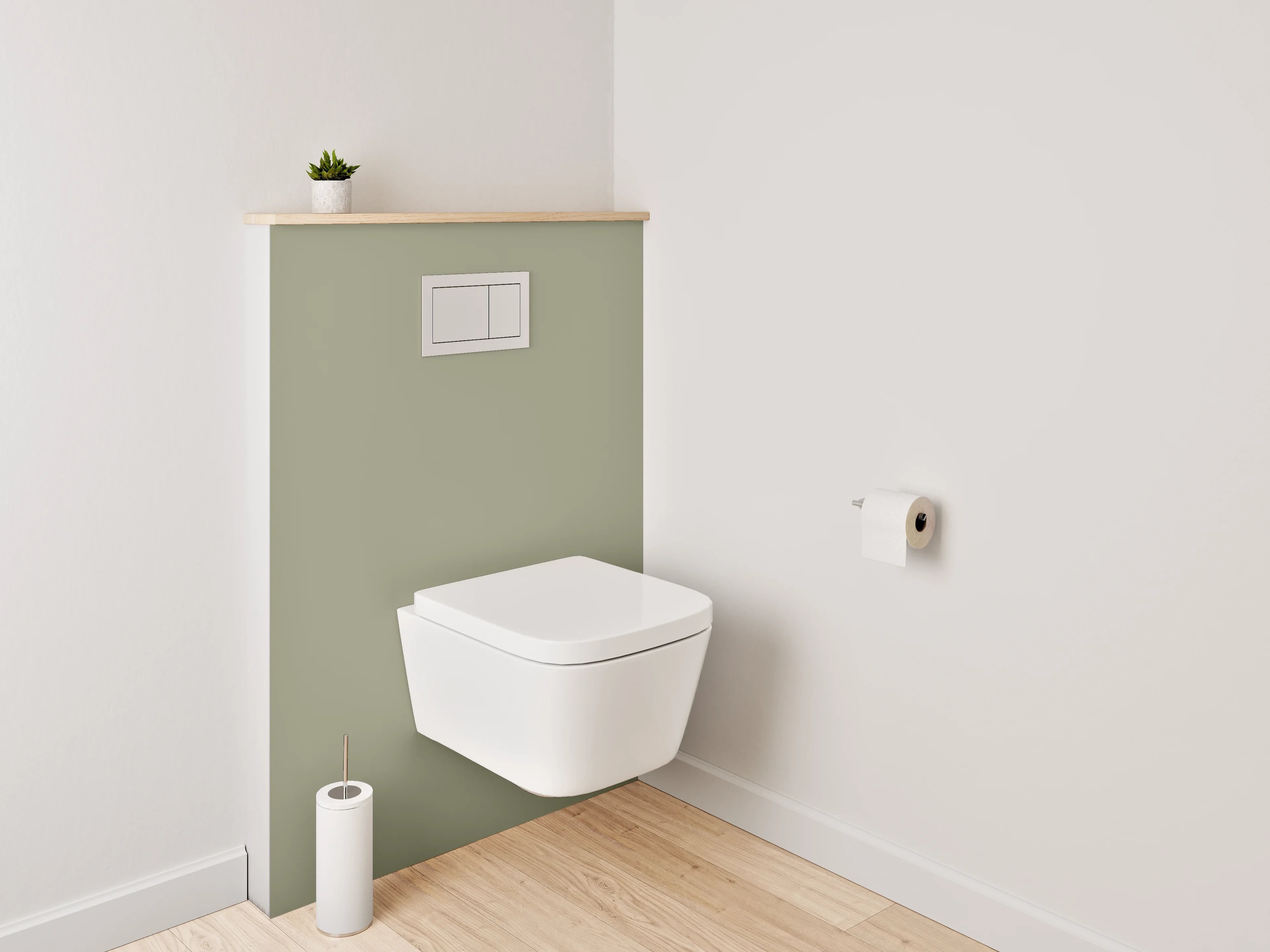 WC-Rückwand - RAL 7034 Gelbgrau