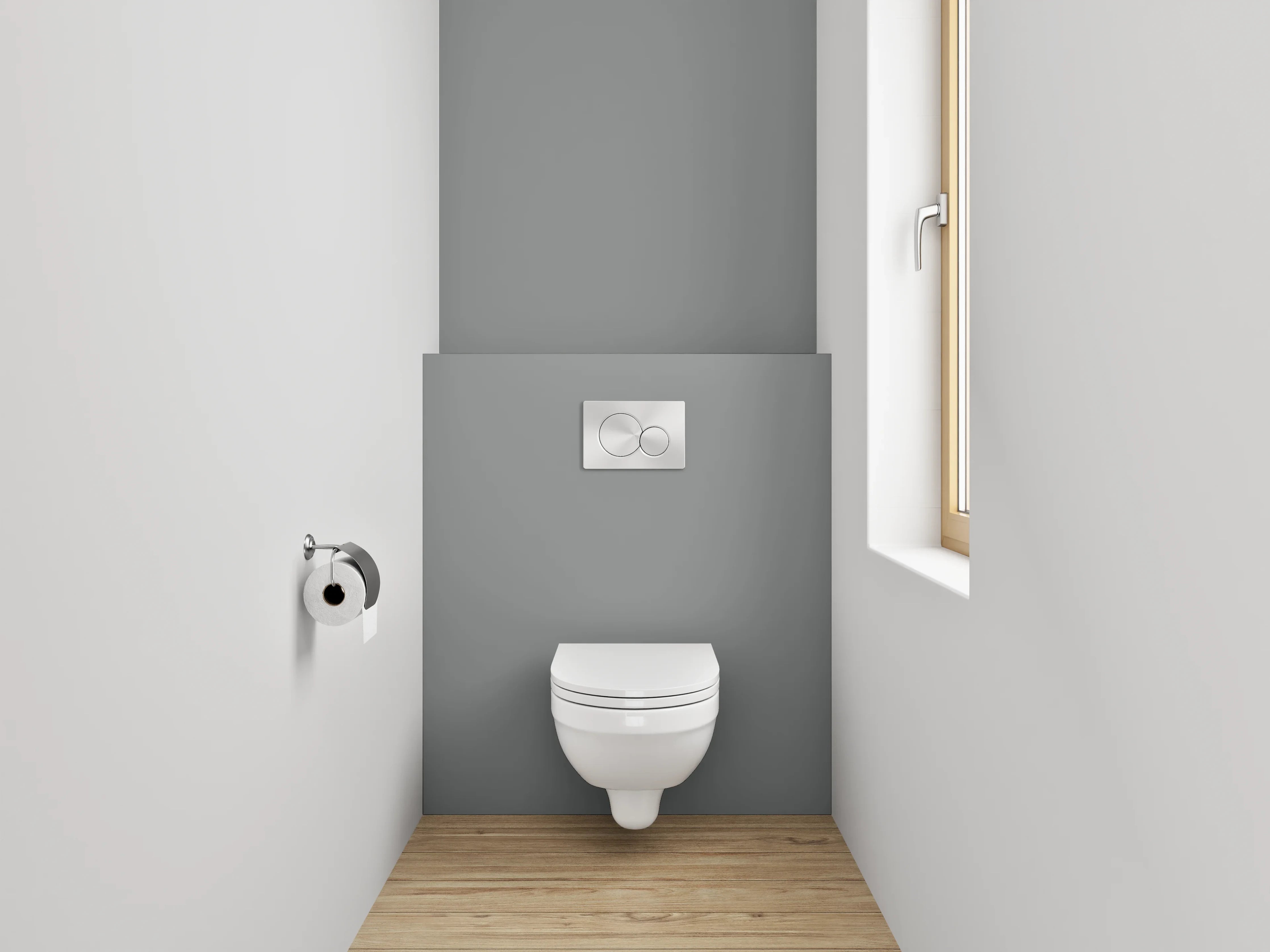 WC-Rückwand - RAL 7037 Staubgrau