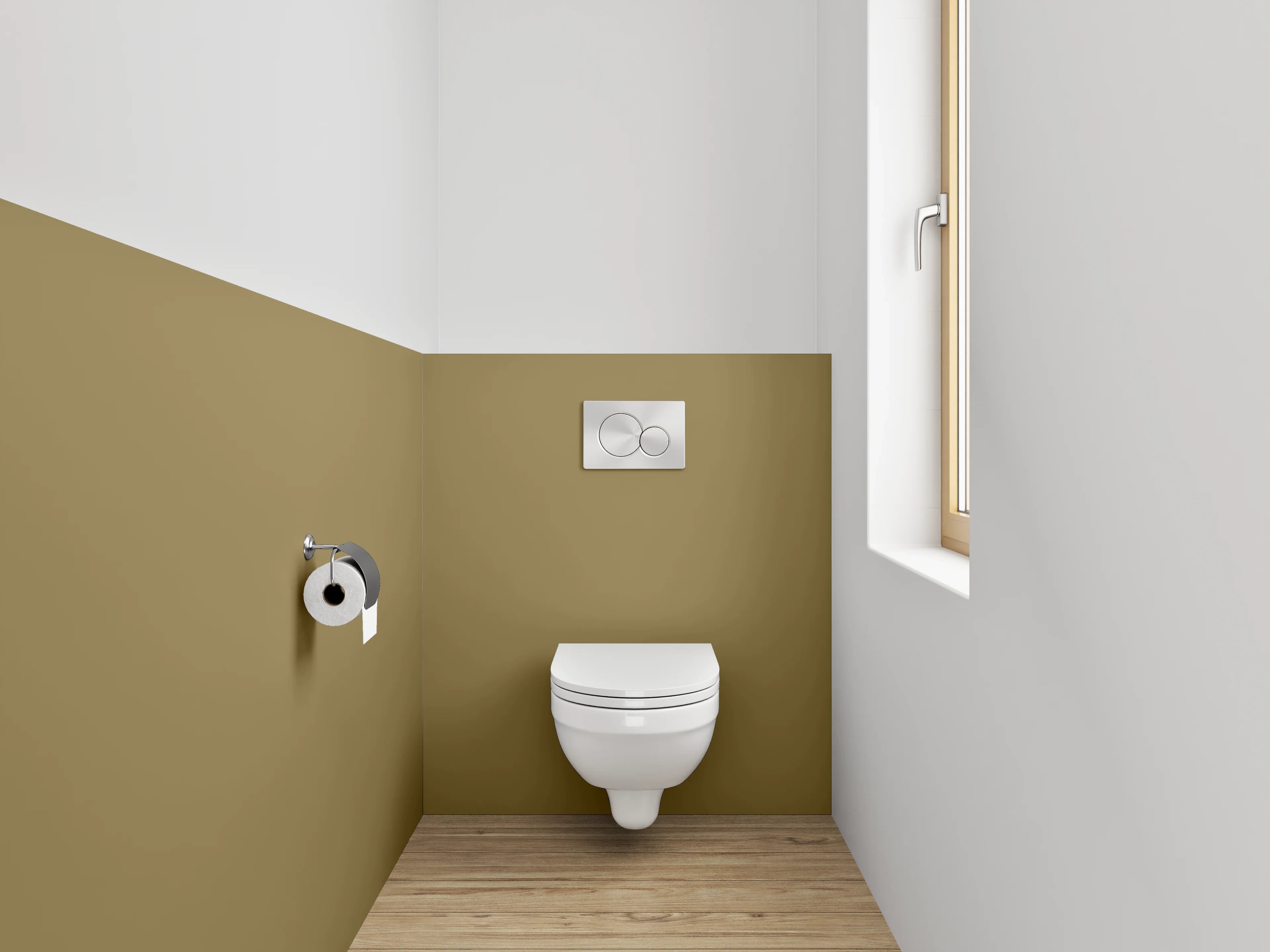 WC-Rückwand - RAL 8000 Grüngraubraun