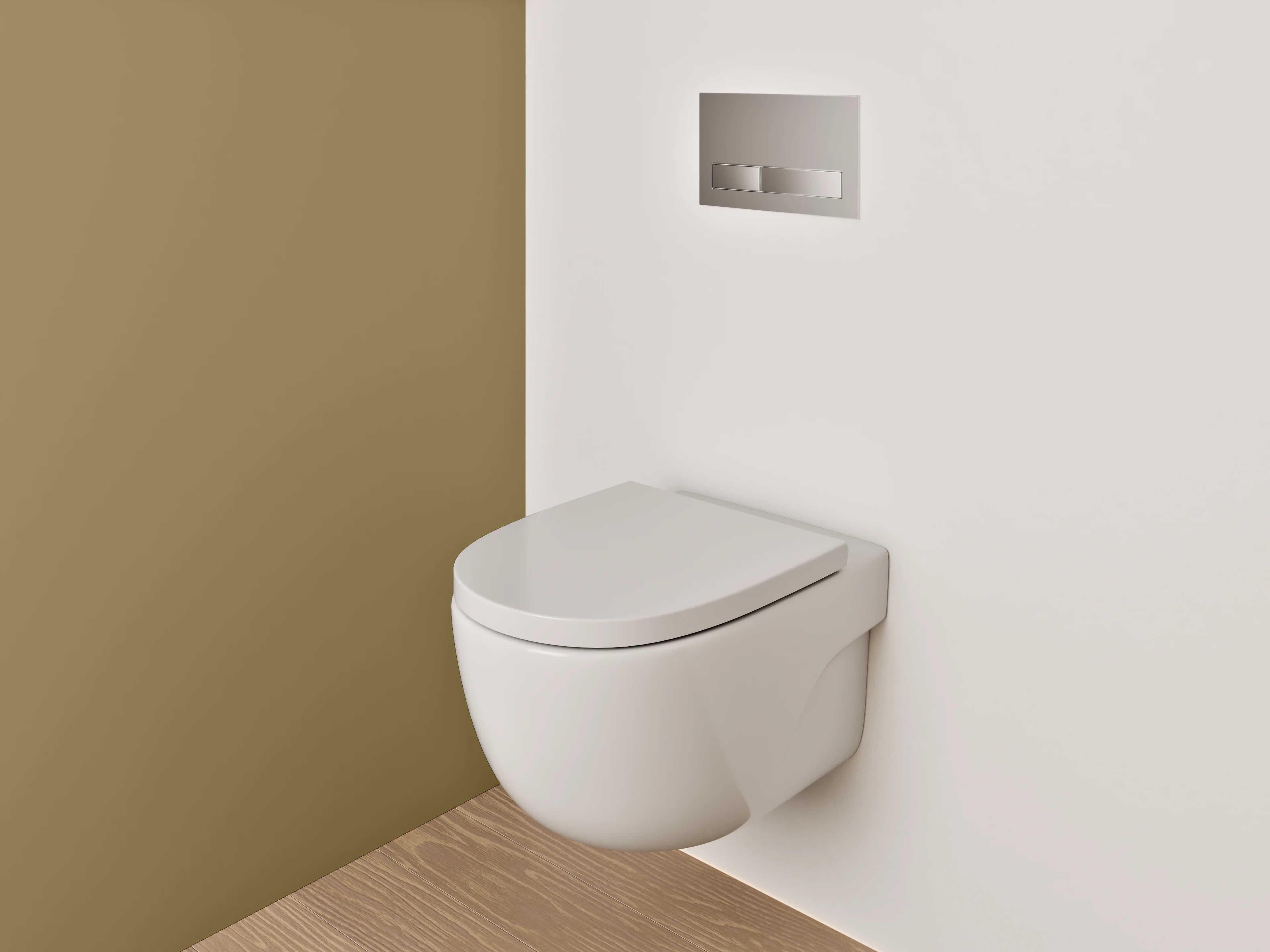 WC-Rückwand - RAL 8000 Grüngraubraun