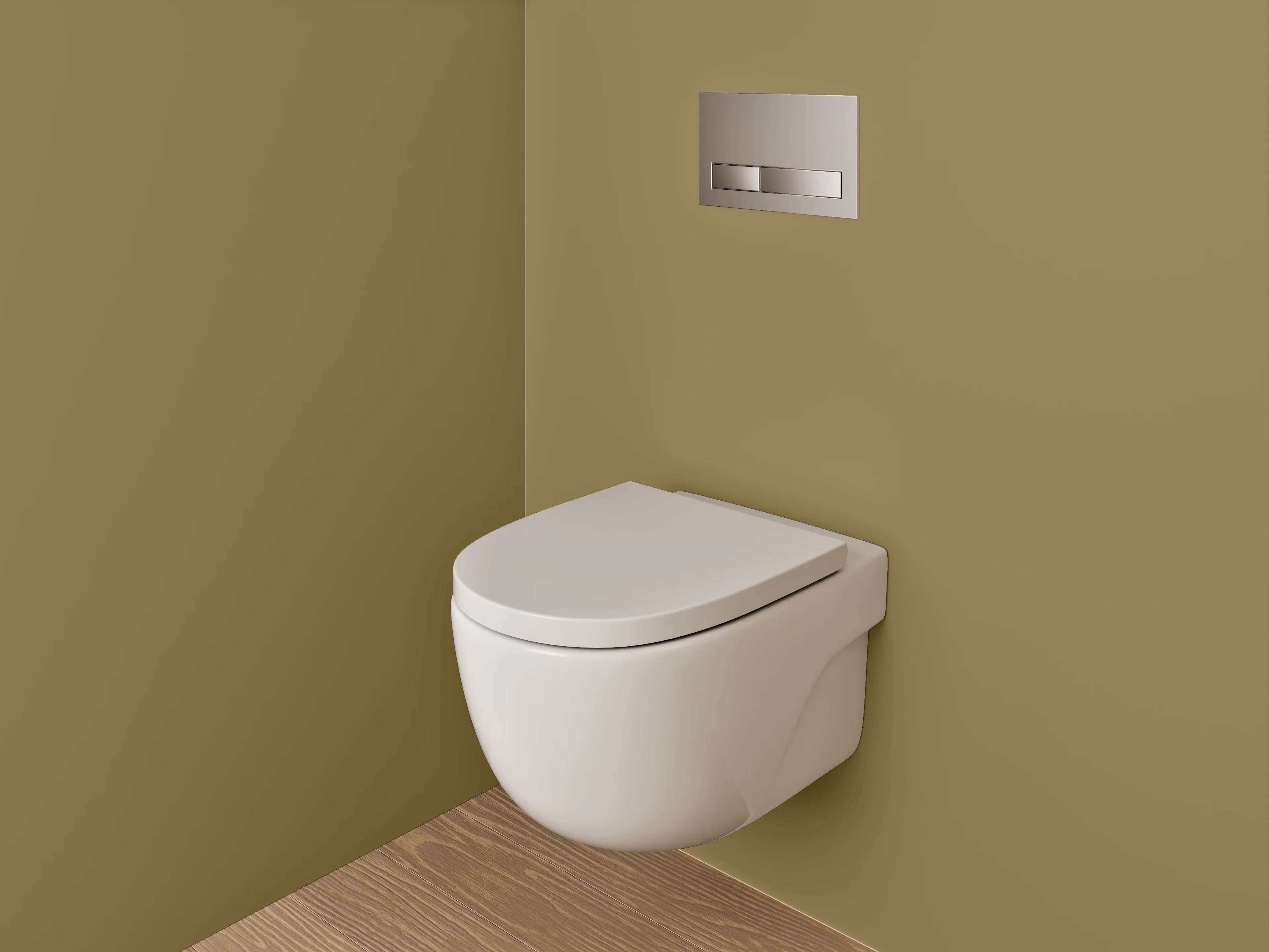 WC-Rückwand - RAL 8000 Grüngraubraun