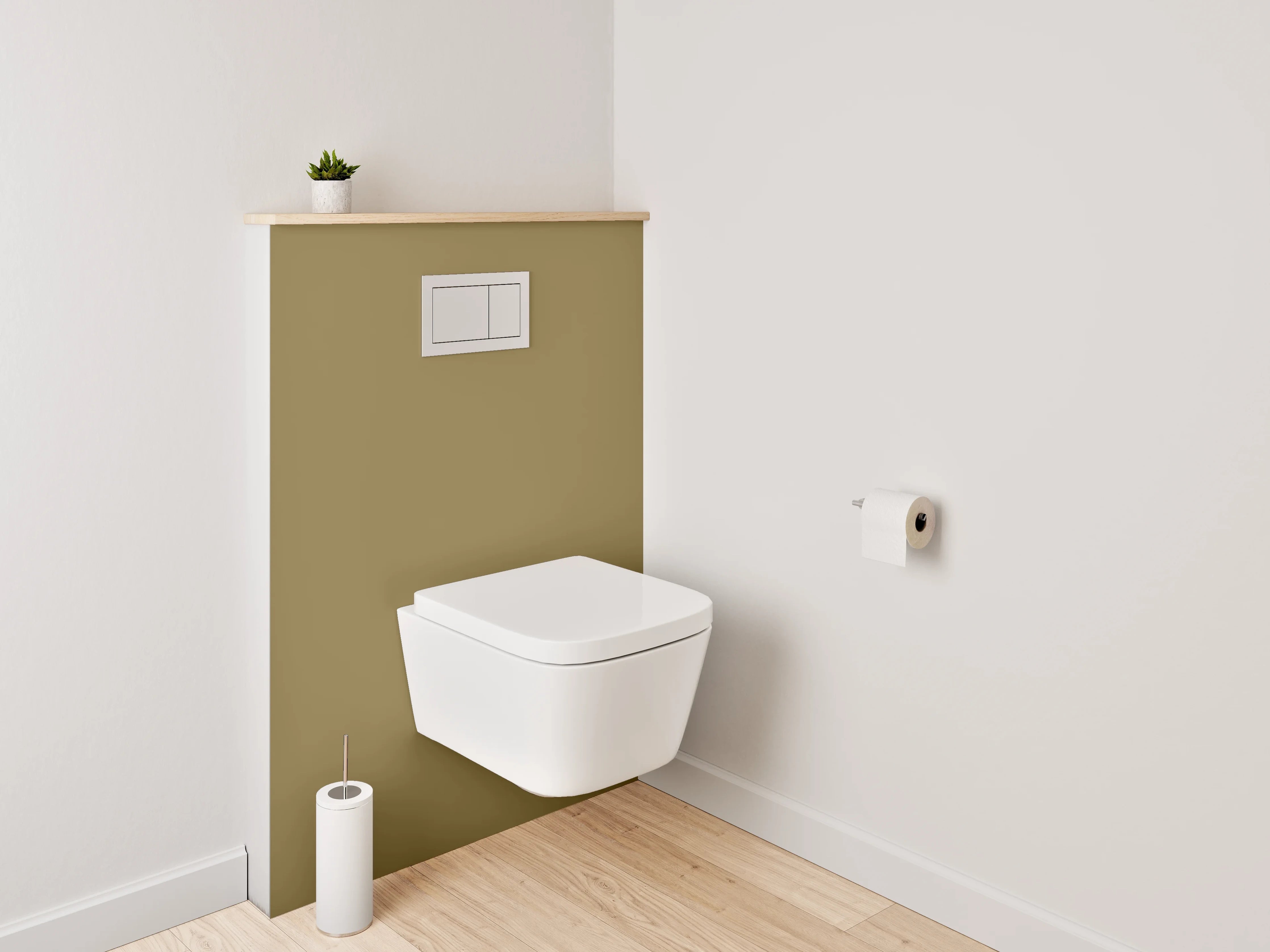 WC-Rückwand - RAL 8000 Grüngraubraun