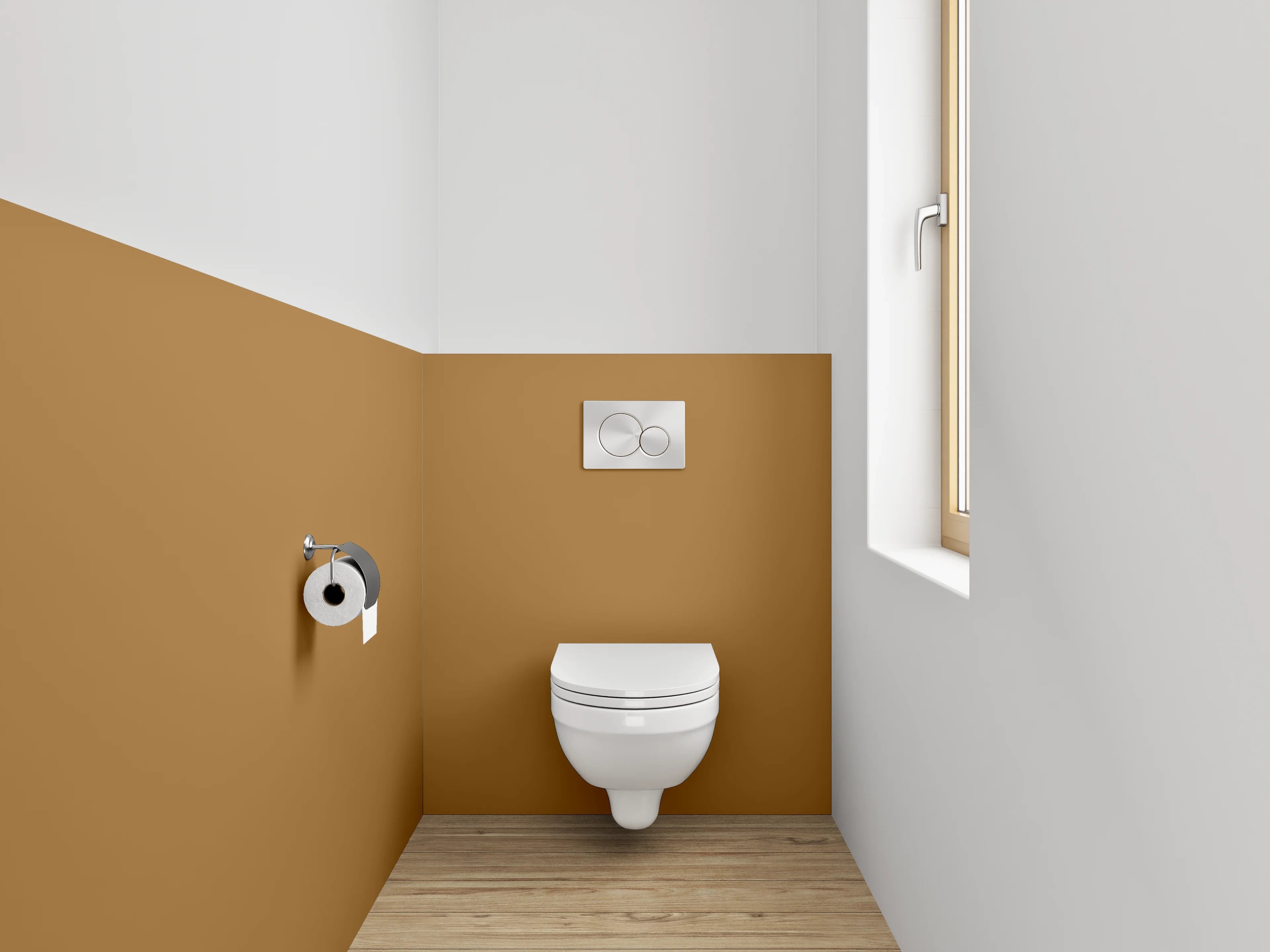 WC-Rückwand - RAL 8001 Ockerbraun