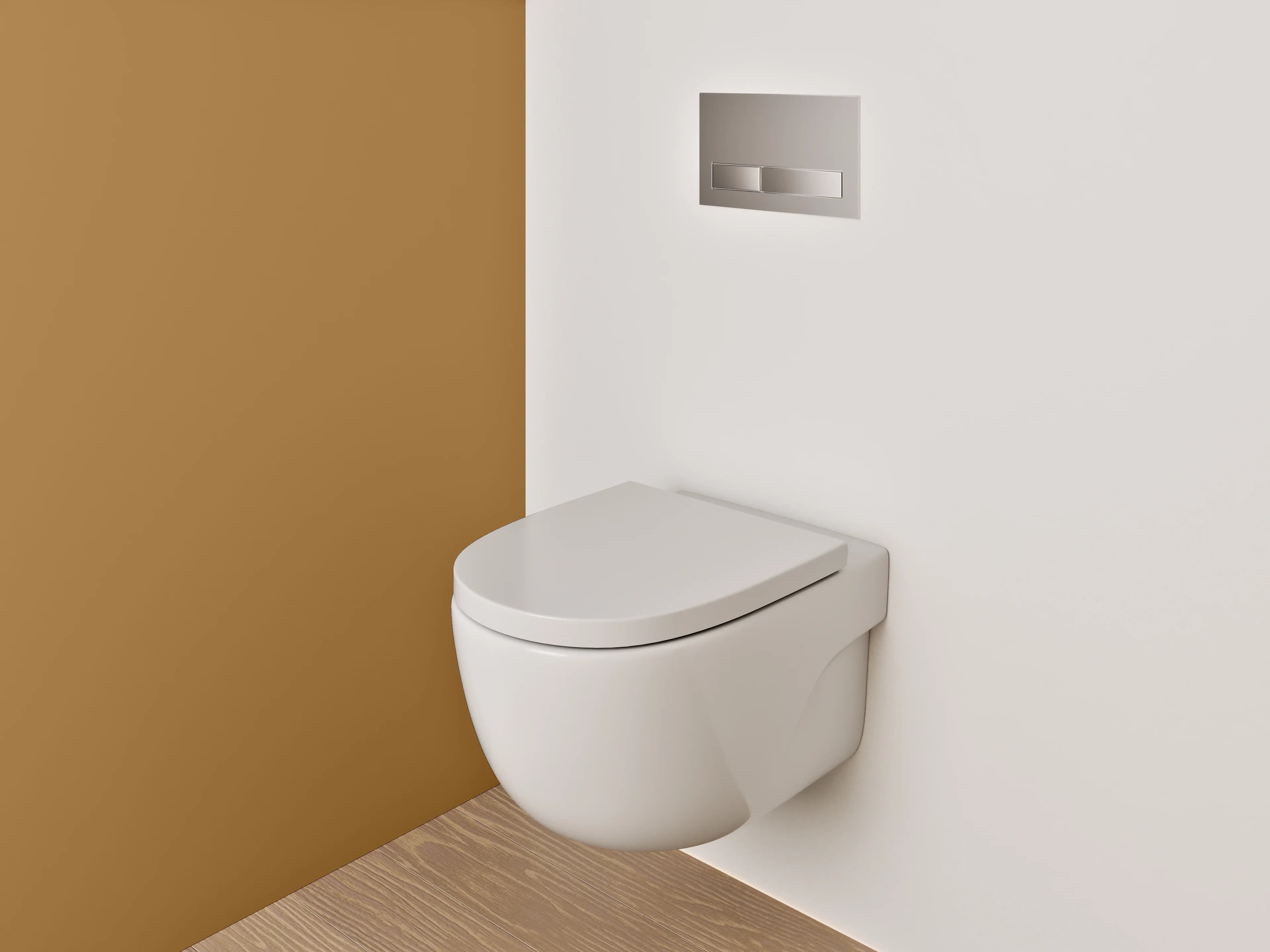 WC-Rückwand - RAL 8001 Ockerbraun