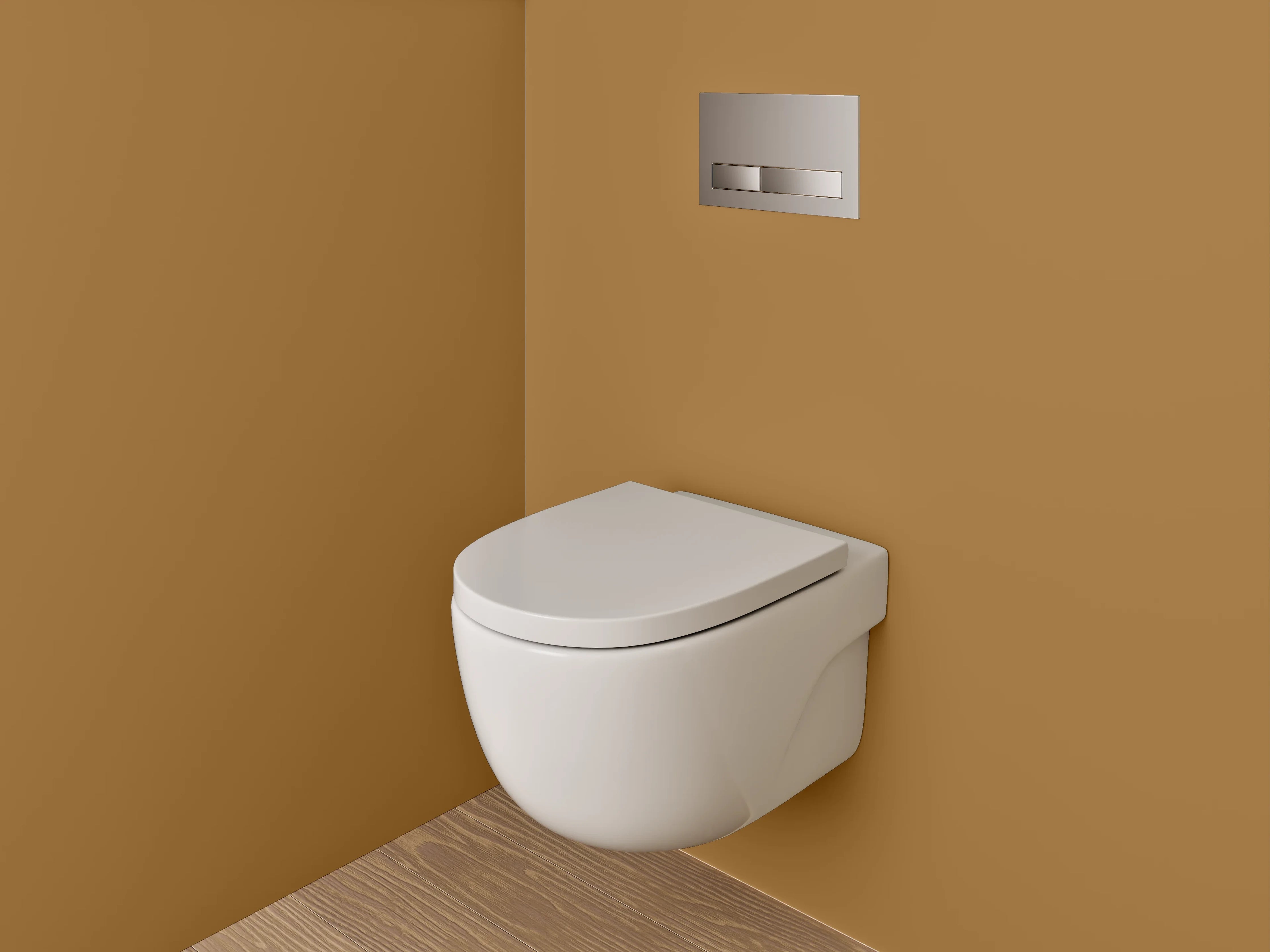WC-Rückwand - RAL 8001 Ockerbraun